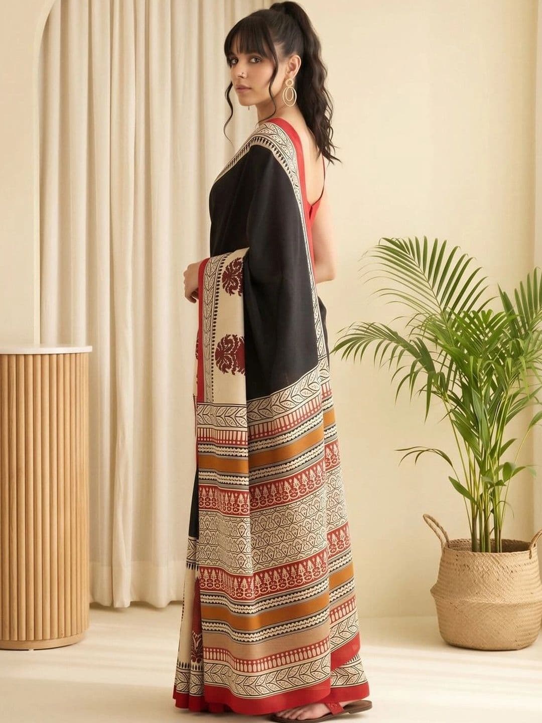 Saree mall Silk Blend Designer Dabu Sarees thumbnail 2