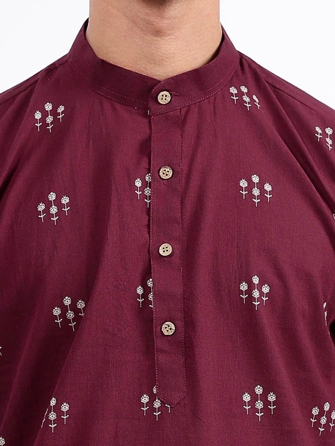 Anouk Men Floral Embroidered Indie Prints Kurta thumbnail 3