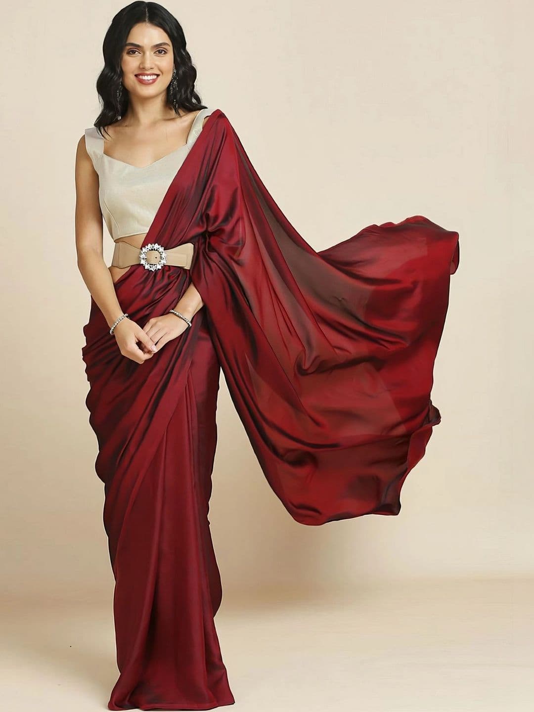 Durga Enterprises Colourblocked Saree thumbnail 2