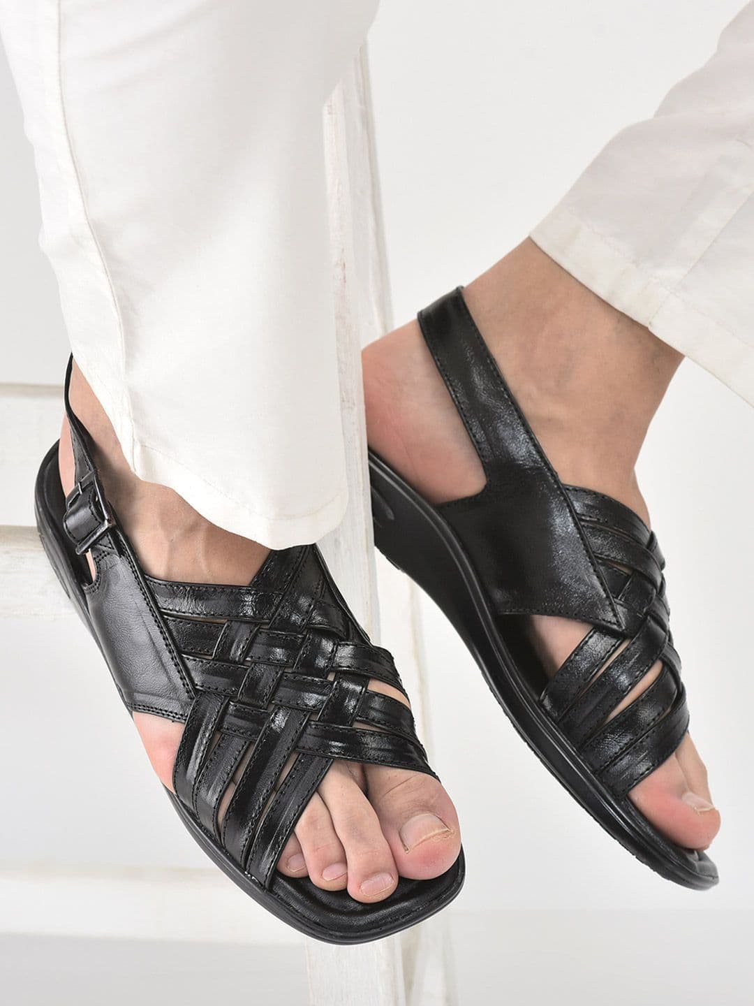 FAUSTO Men Leather Comfort Sandals thumbnail 5