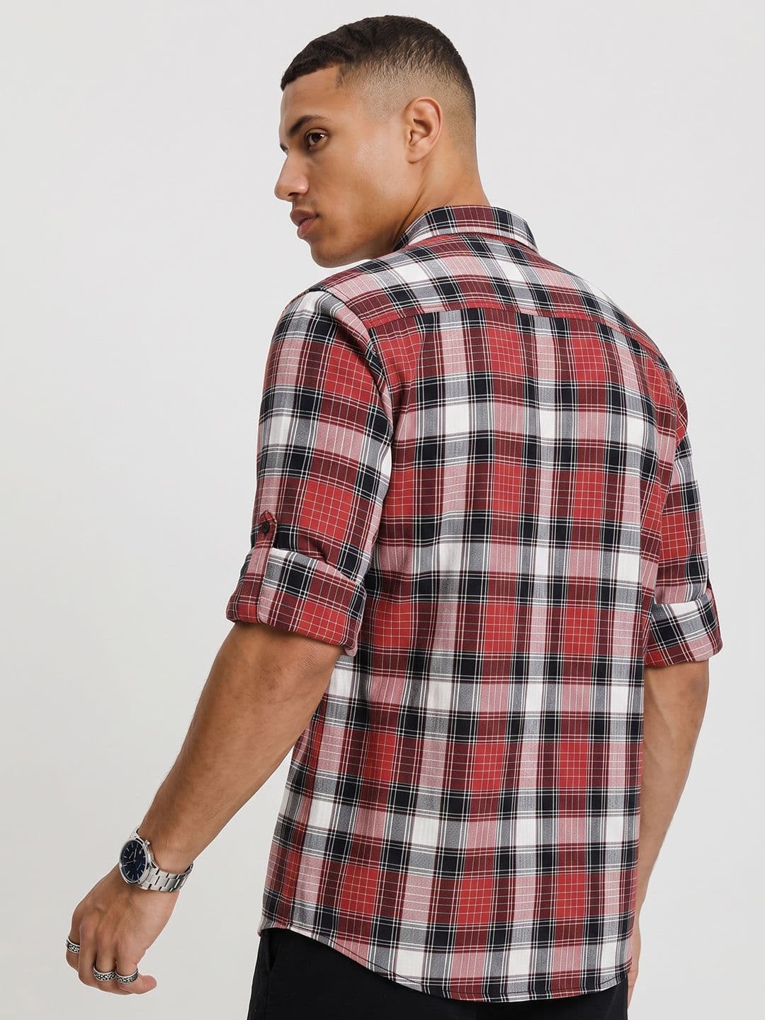 Roadster Life Co. Textured Weave Checked Shirt thumbnail 6
