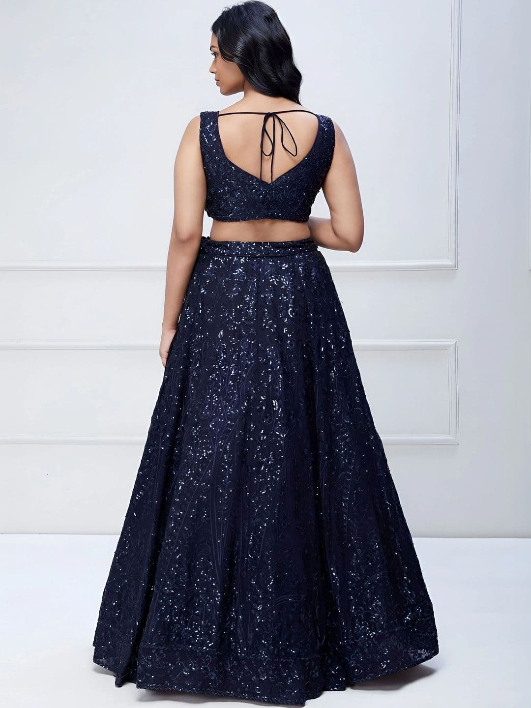 Zeel Clothing Embellished Sequinned Semi-Stitched Lehenga & Unstitched Blouse With Dupatta thumbnail 7