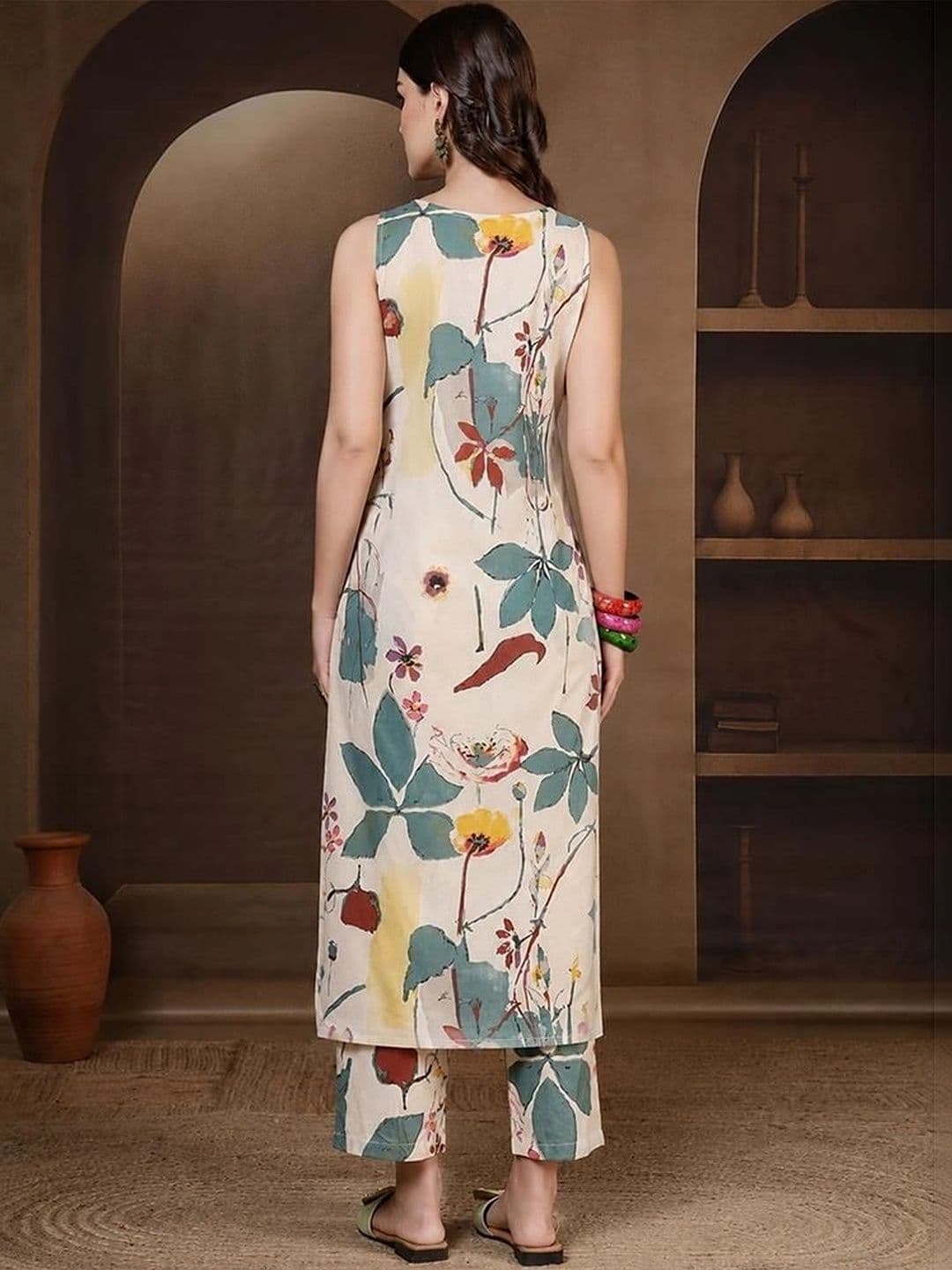 SANTOLIYA Women Floral Printed Floral Kurta thumbnail 3