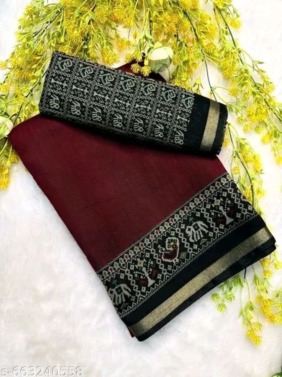 Owee Zari Silk Cotton Designer Maheshwari Saree thumbnail 3