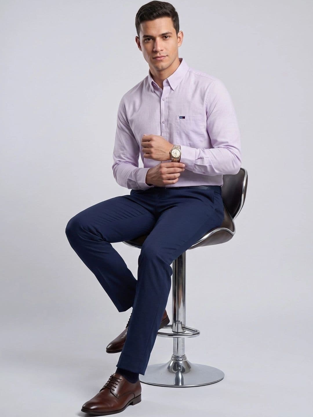 U.S. PITCHERS Men Modern Slim Fit Casual Shirt thumbnail 6