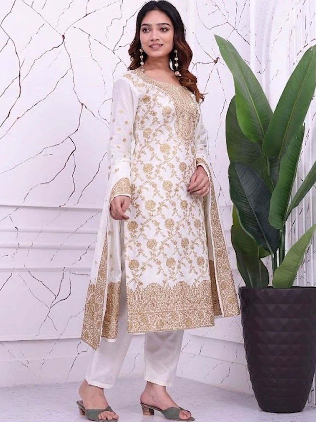 kantuba Women Art Silk Unstitched Dress Material thumbnail 3