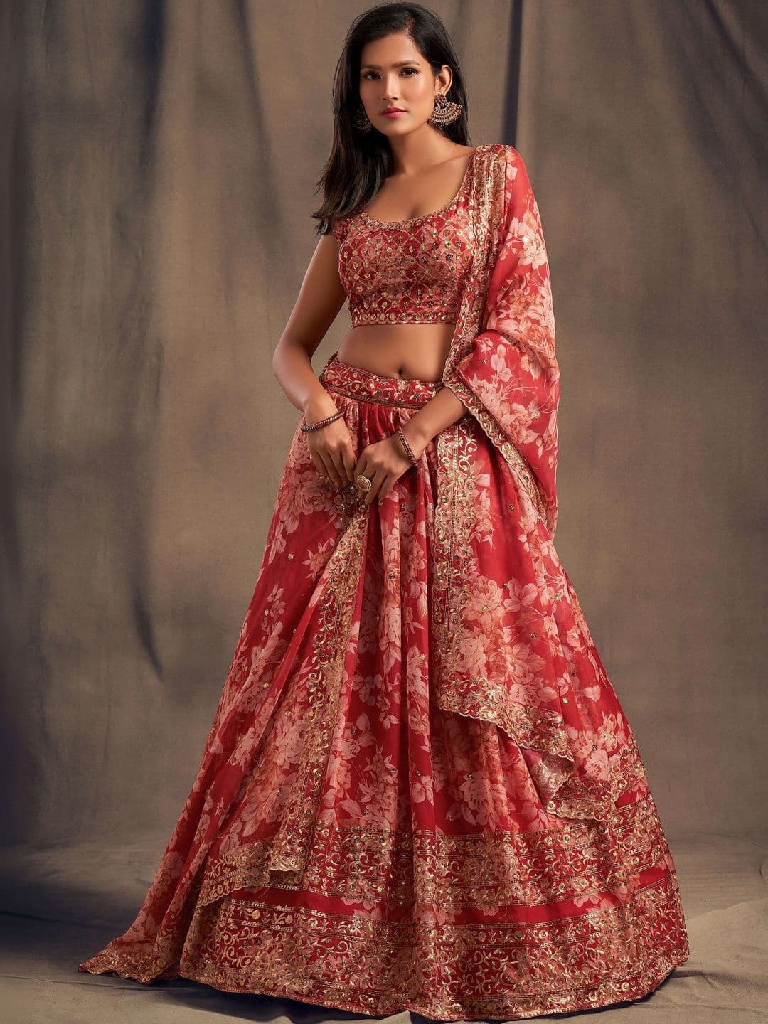 Zeel Clothing Embellished Sequinned Semi-Stitched Lehenga & Unstitched Blouse With Dupatta thumbnail 4