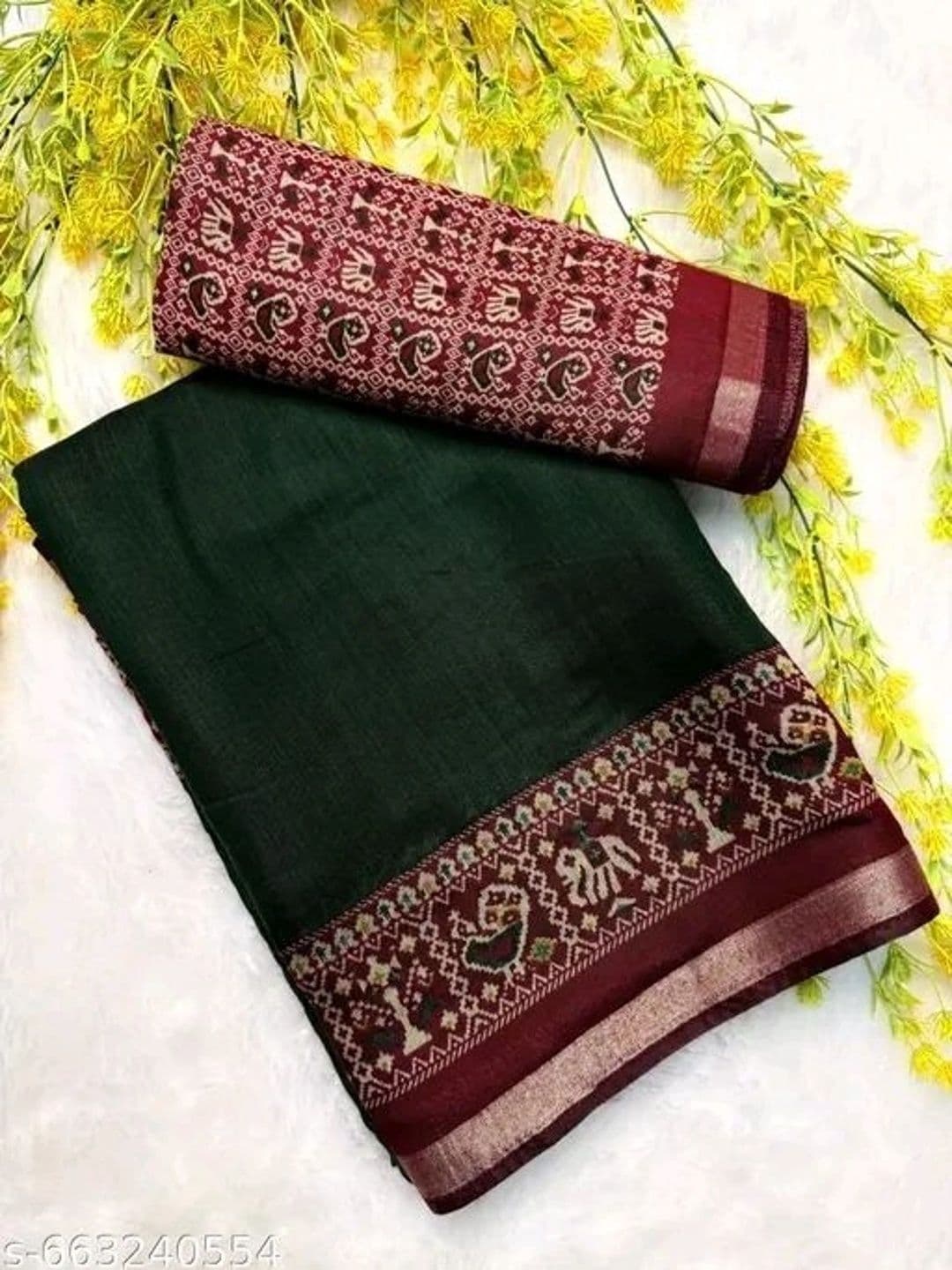 Owee Zari Silk Cotton Designer Maheshwari Saree thumbnail 2
