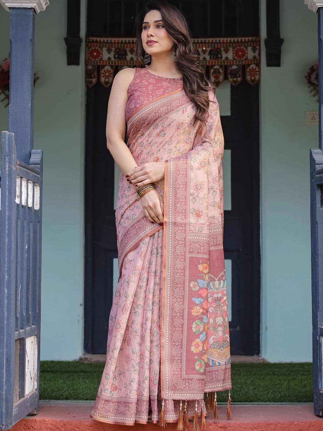 Suha Floral Art Silk Saree - view 1
