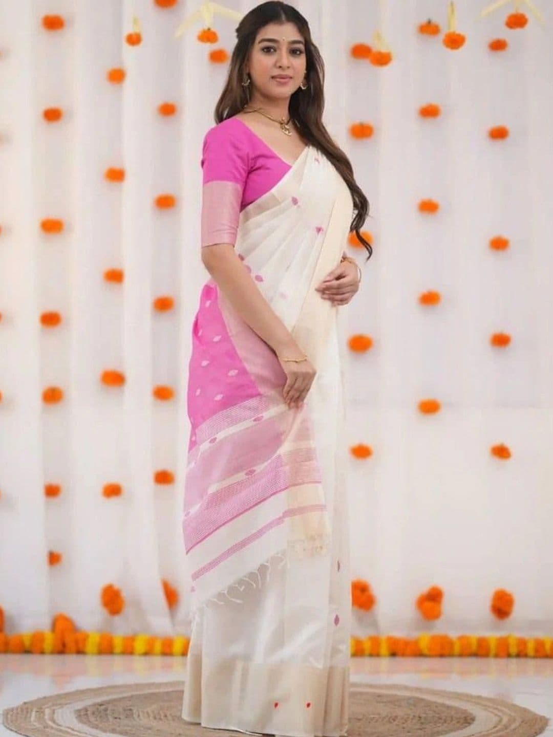 revika Woven Design Zari Art Silk Designer Kanjeevaram Saree thumbnail 4