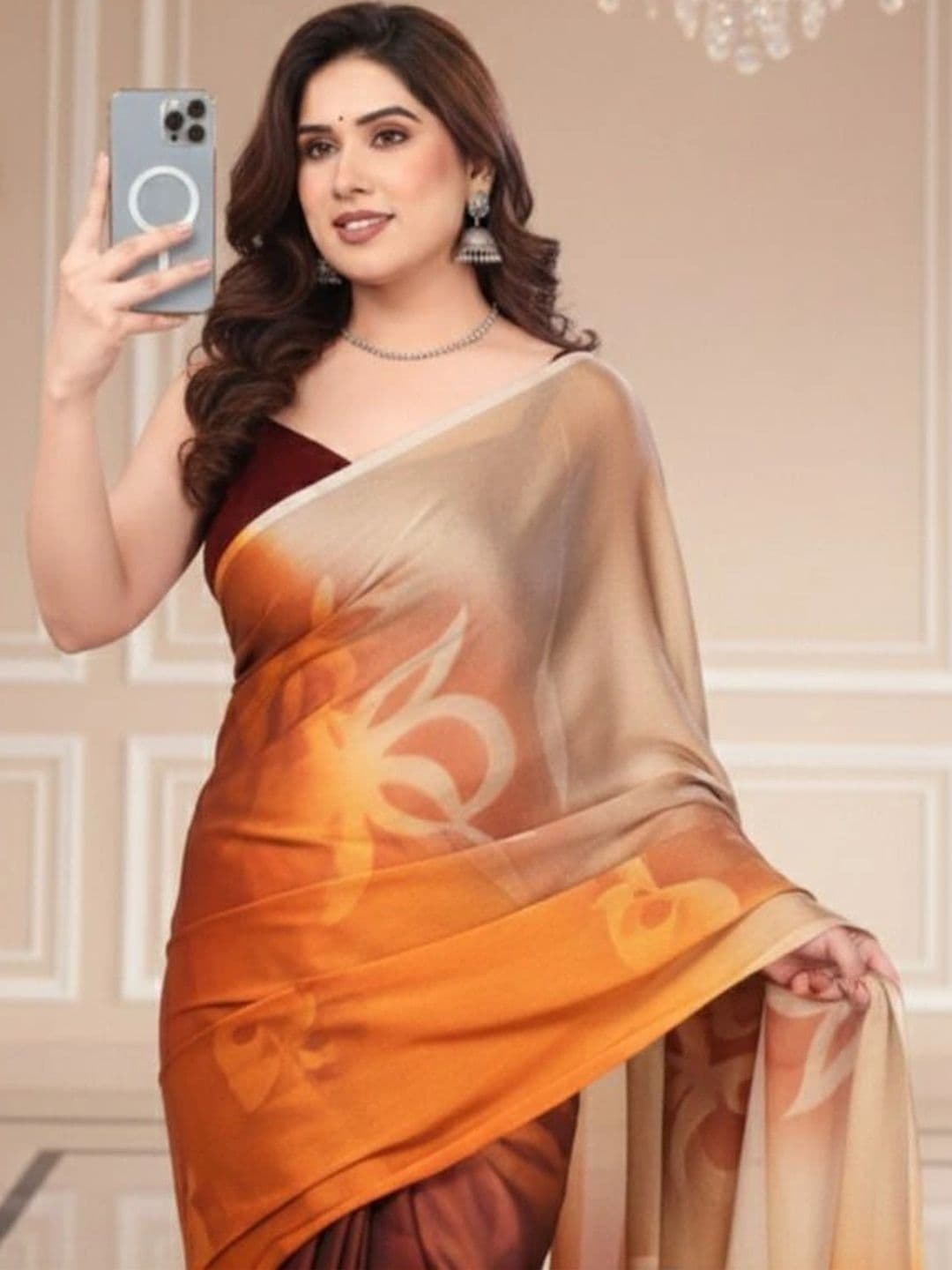Owee Floral Pure Chiffon Designer Saree thumbnail 3