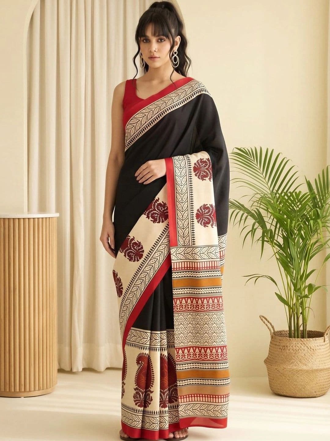 Saree mall Silk Blend Designer Dabu Sarees - view 1