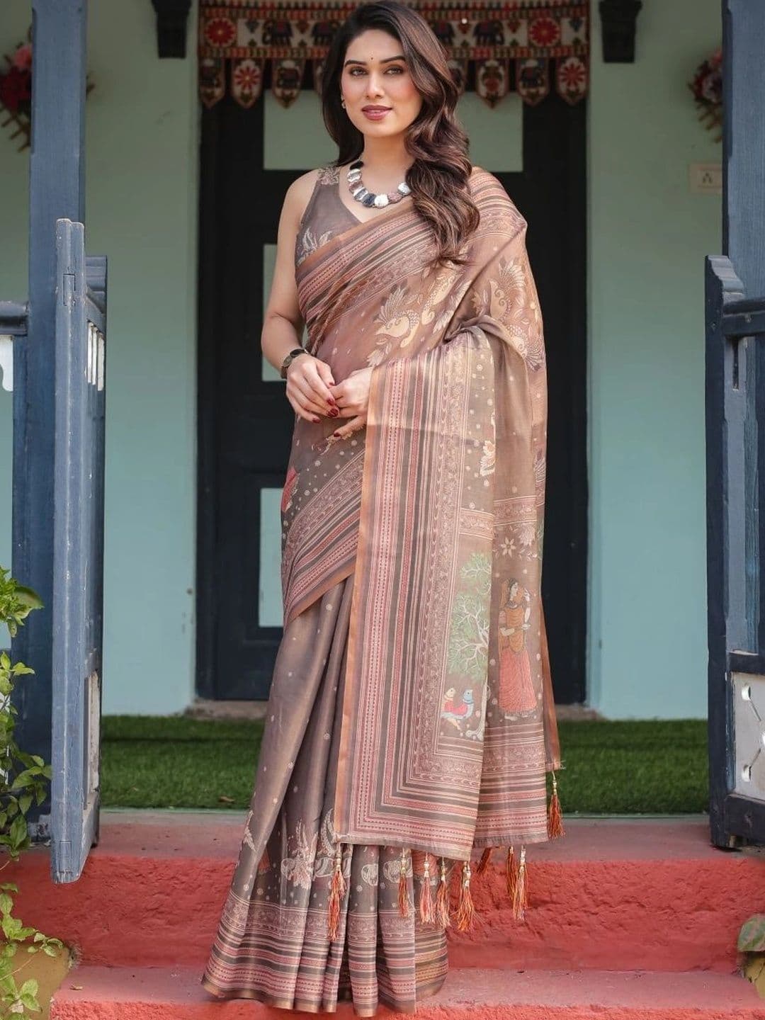 Suha Warli Art Silk Saree thumbnail 6