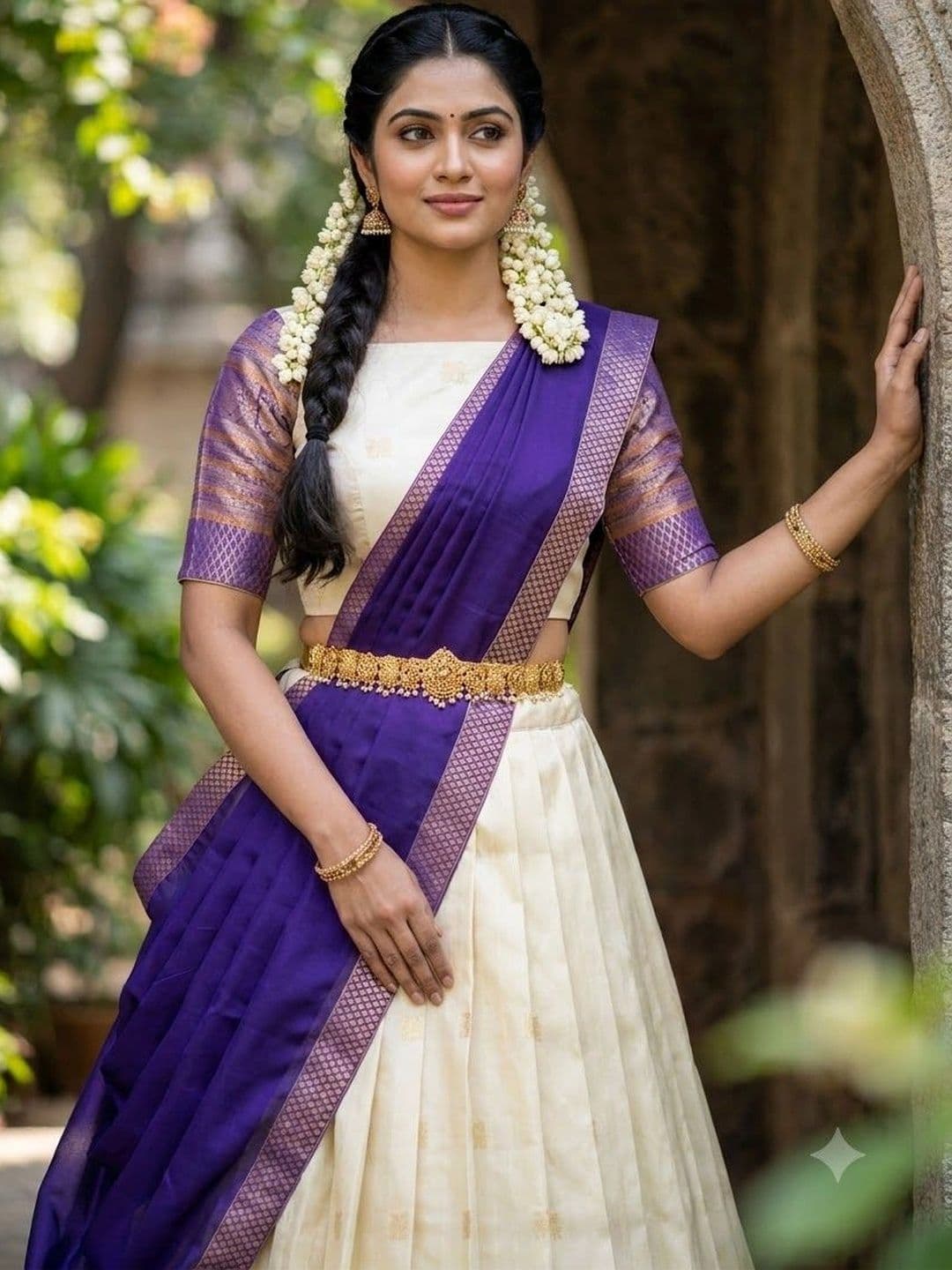 Pink Bindi Semi-Stitched Lehenga & Unstitched Blouse With Dupatta thumbnail 3
