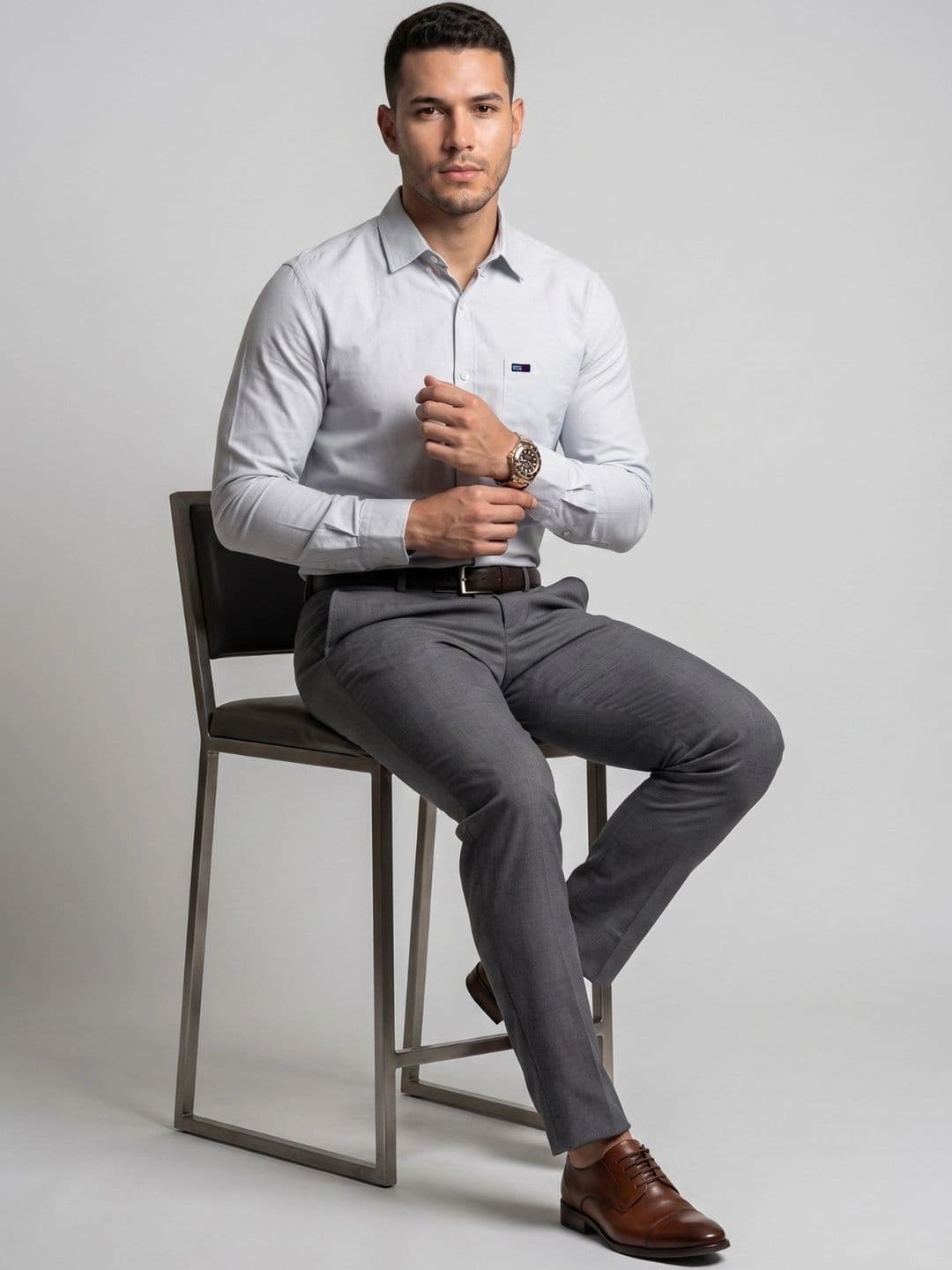 U.S. PITCHERS Men Modern Slim Fit Semiformal Shirt thumbnail 3