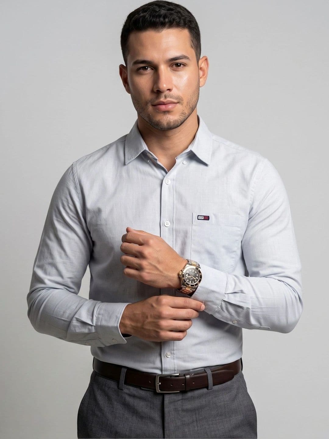U.S. PITCHERS Men Modern Slim Fit Semiformal Shirt thumbnail 5