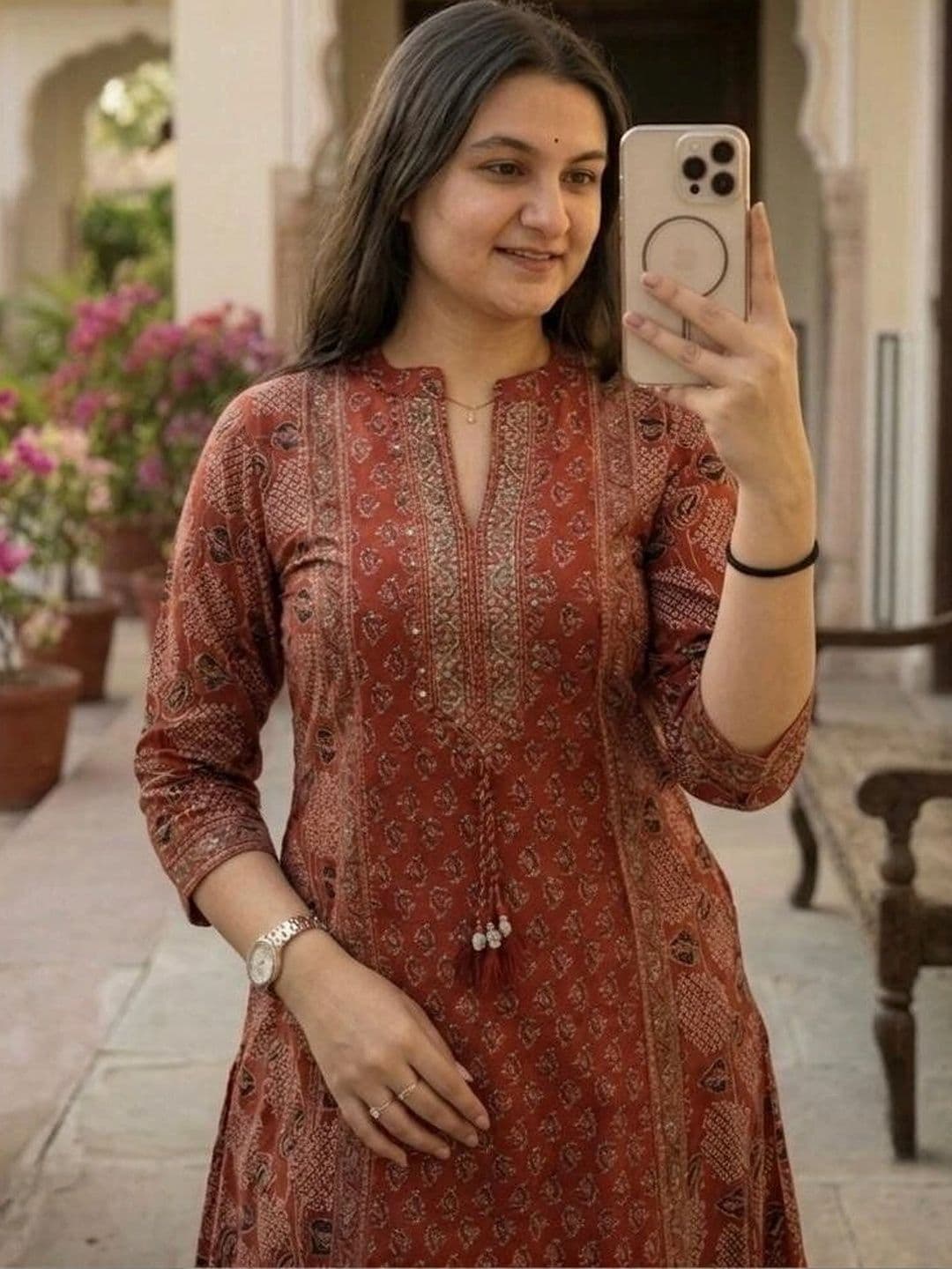 MILAAV Women Ethnic Motifs Printed Regular Pure Cotton Kurta with Palazzos & With Dupatta thumbnail 6