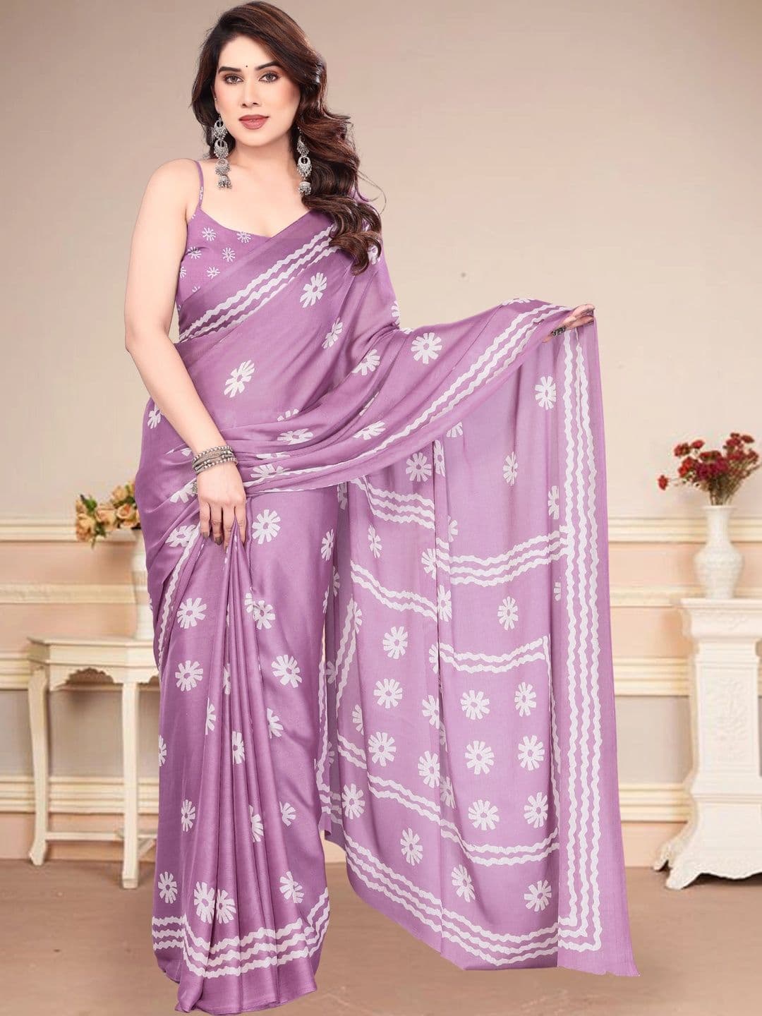 Owee Floral Pure Chiffon Designer Saree - view 1