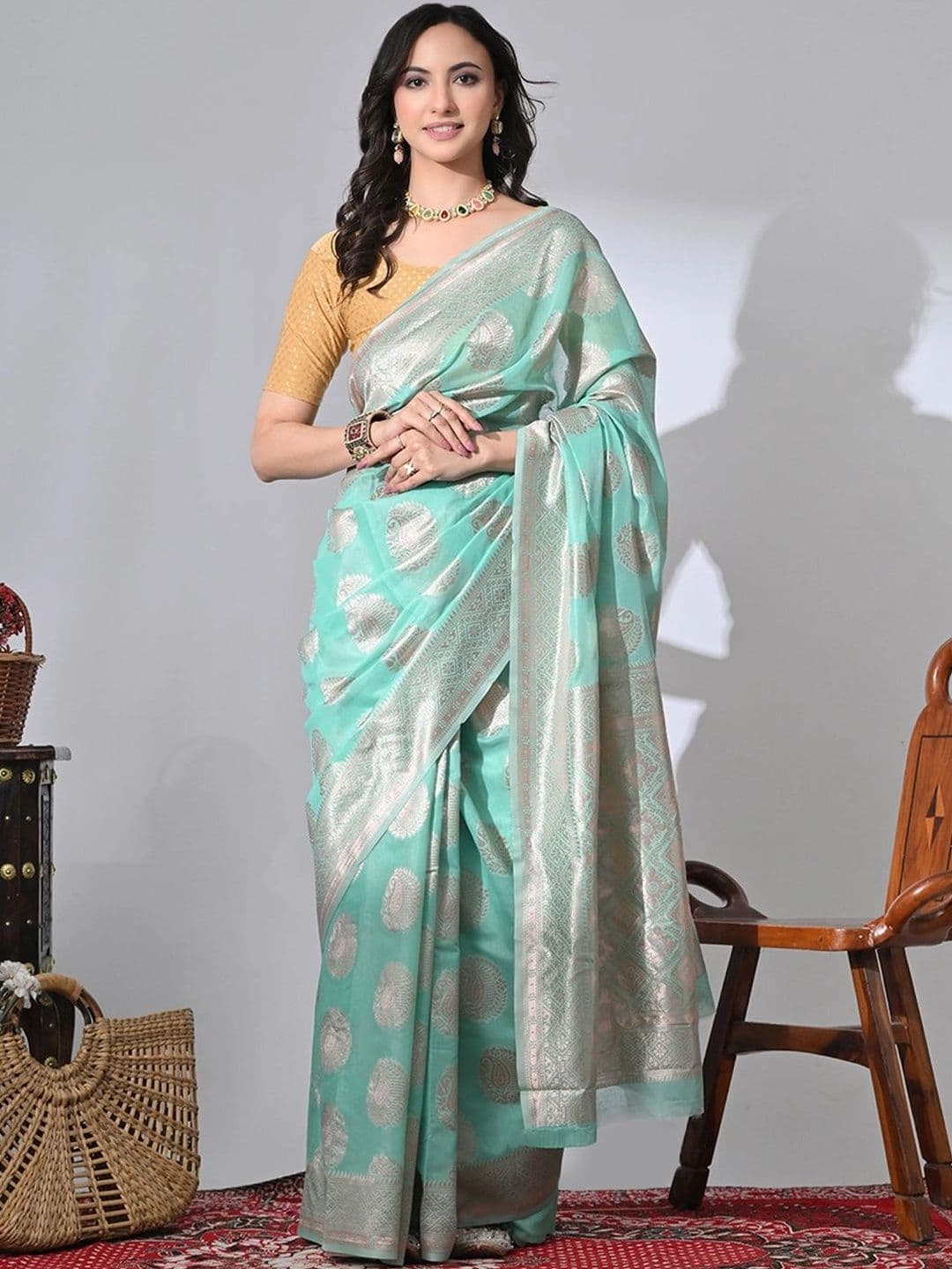 revika Woven Design Zari Art Silk Designer Kanjeevaram Saree - view 1