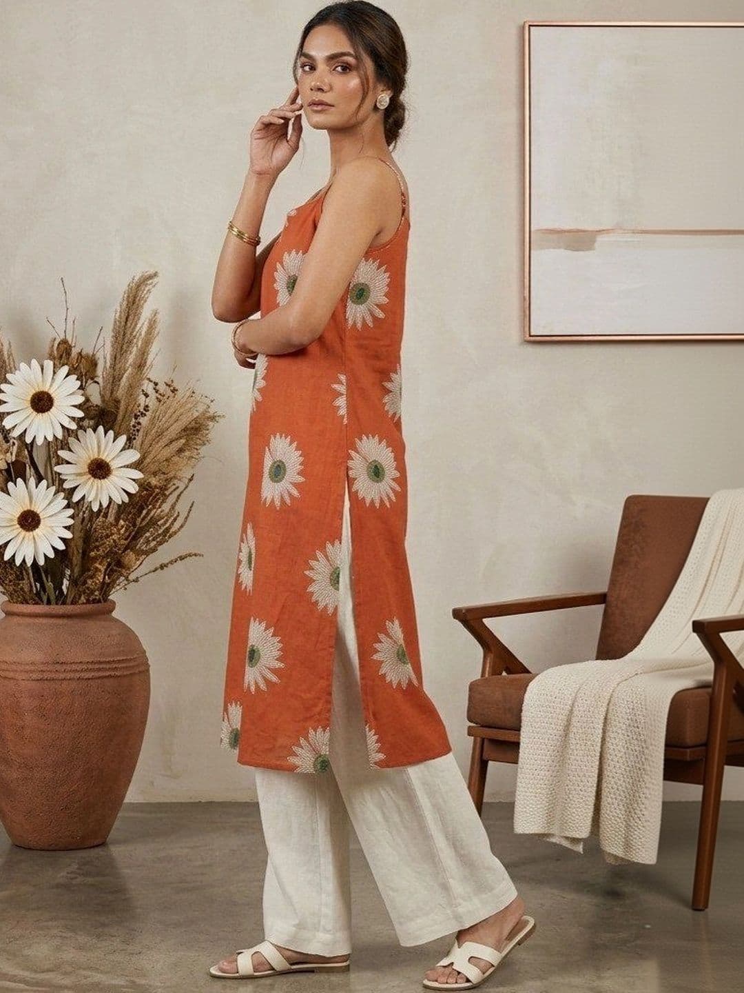 Buneya Floral Printed Pure Cotton Ethnic Straight Kurtas thumbnail 5
