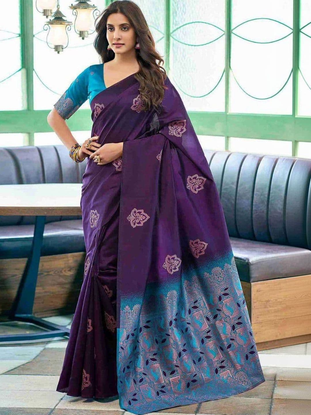 revika Woven Design Zari Art Silk Designer Kanjeevaram Saree thumbnail 5