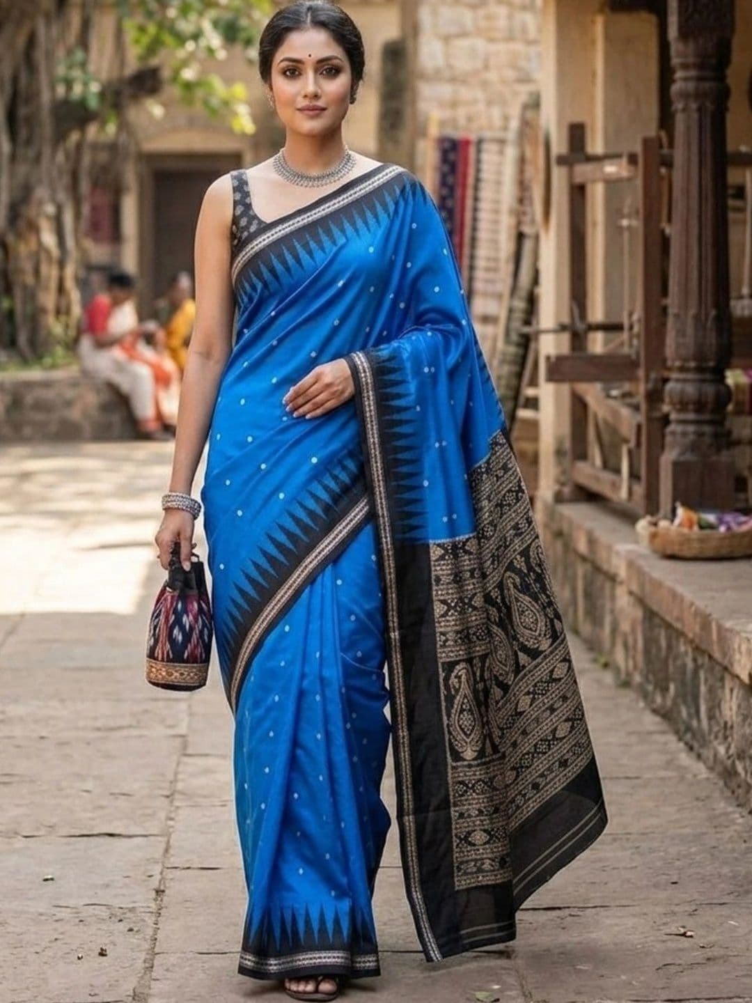 SHOPSILK Woven Design Zari Art Silk Sambalpuri Saree thumbnail 5