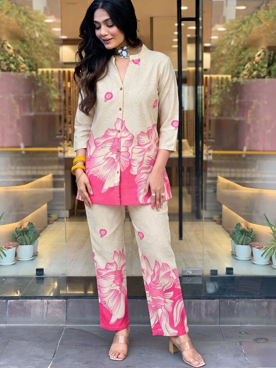 Anouk Floral Cotton Printed Tunic with Trousers thumbnail 3