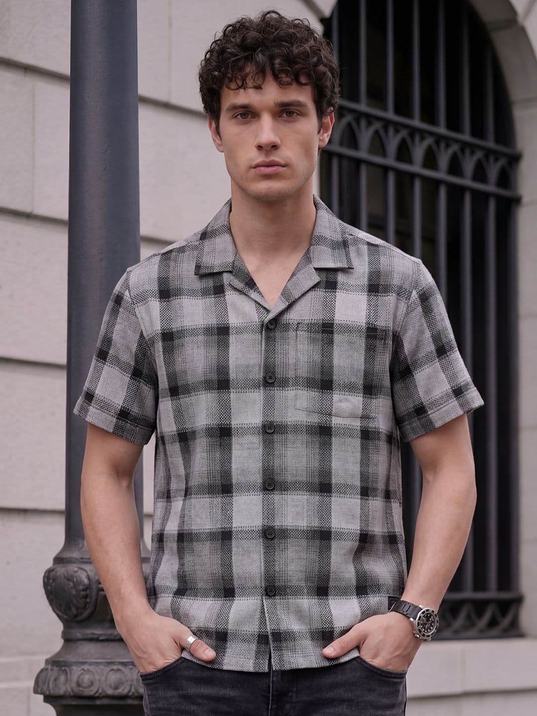 Roadster Life Co. Textured Weave Checked Shirt thumbnail 3