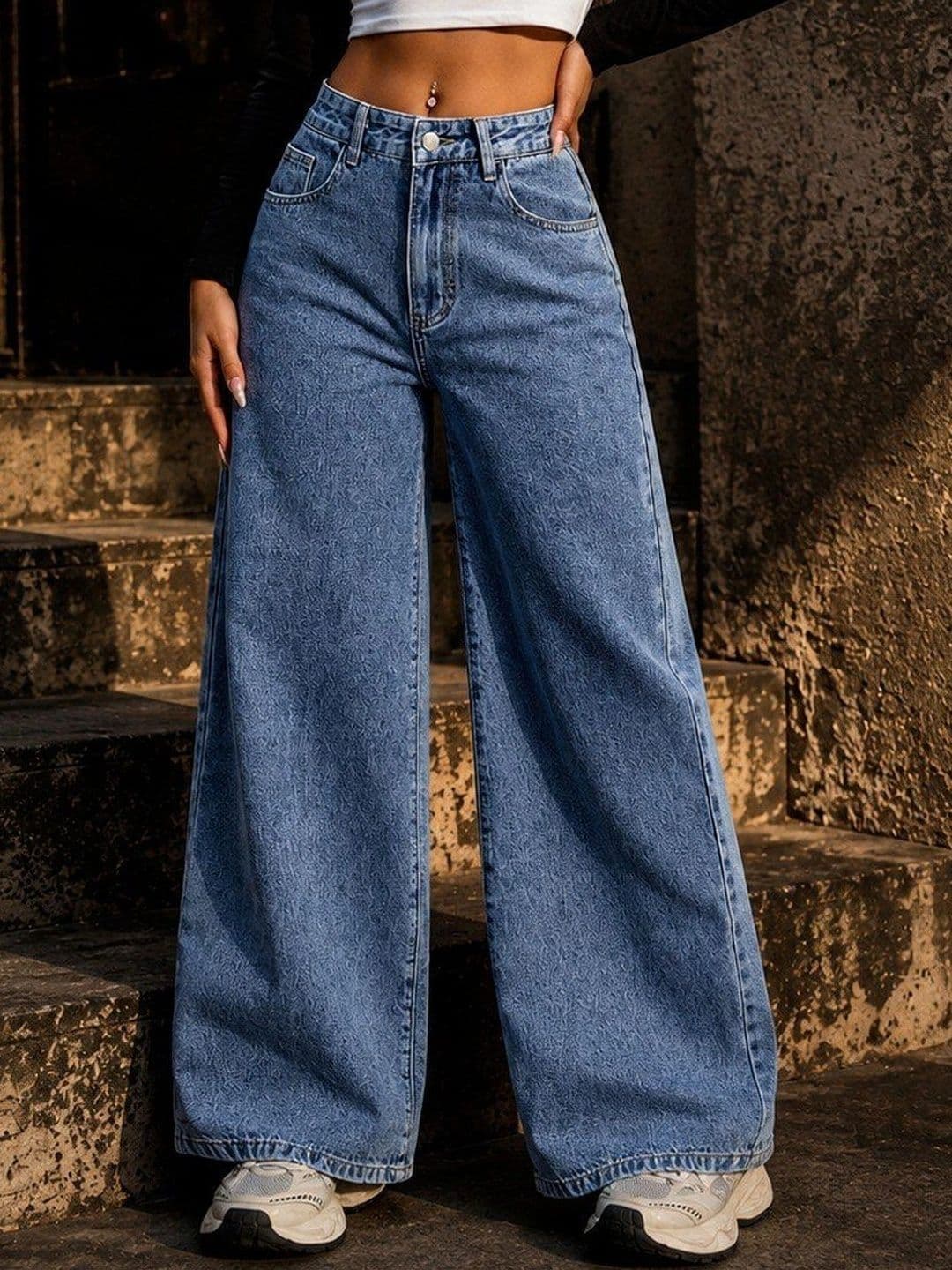 Flying Girls Women Comfort Boyfriend Fit High-Rise Light Fade Stretchable Jeans - view 1