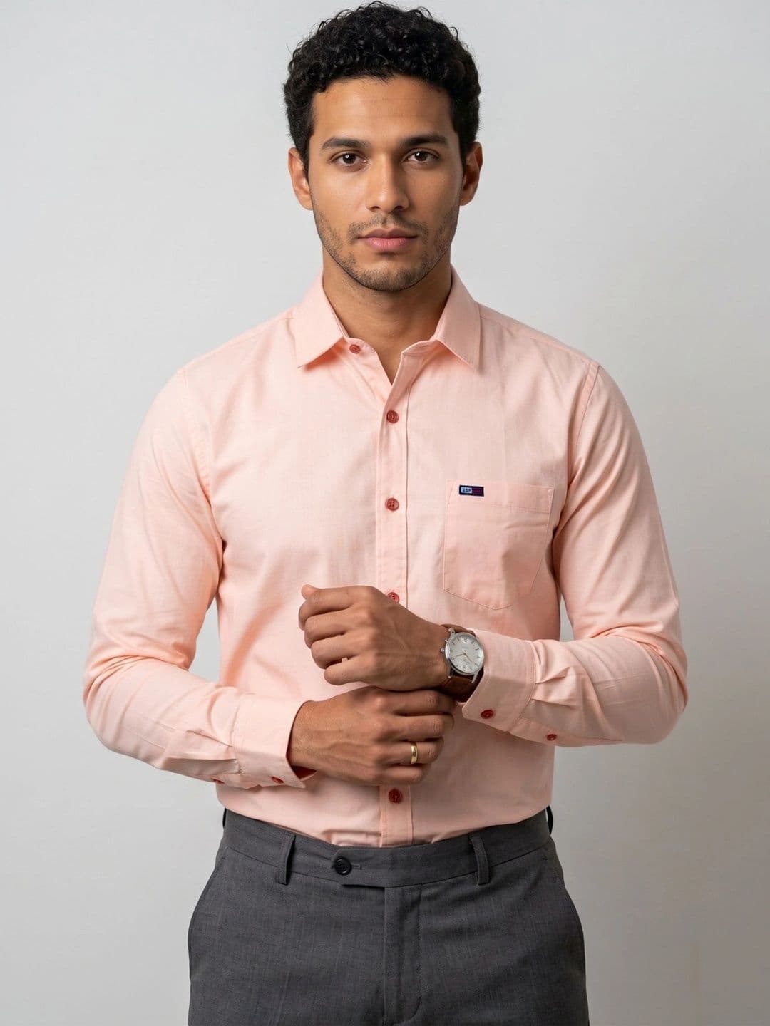 U.S. PITCHERS Men Modern Slim Fit Semiformal Shirt - view 1