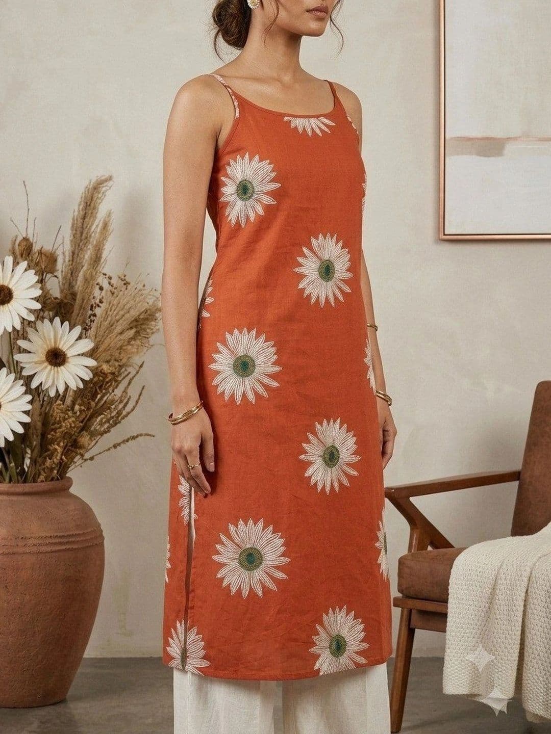 Buneya Floral Printed Pure Cotton Ethnic Straight Kurtas thumbnail 2