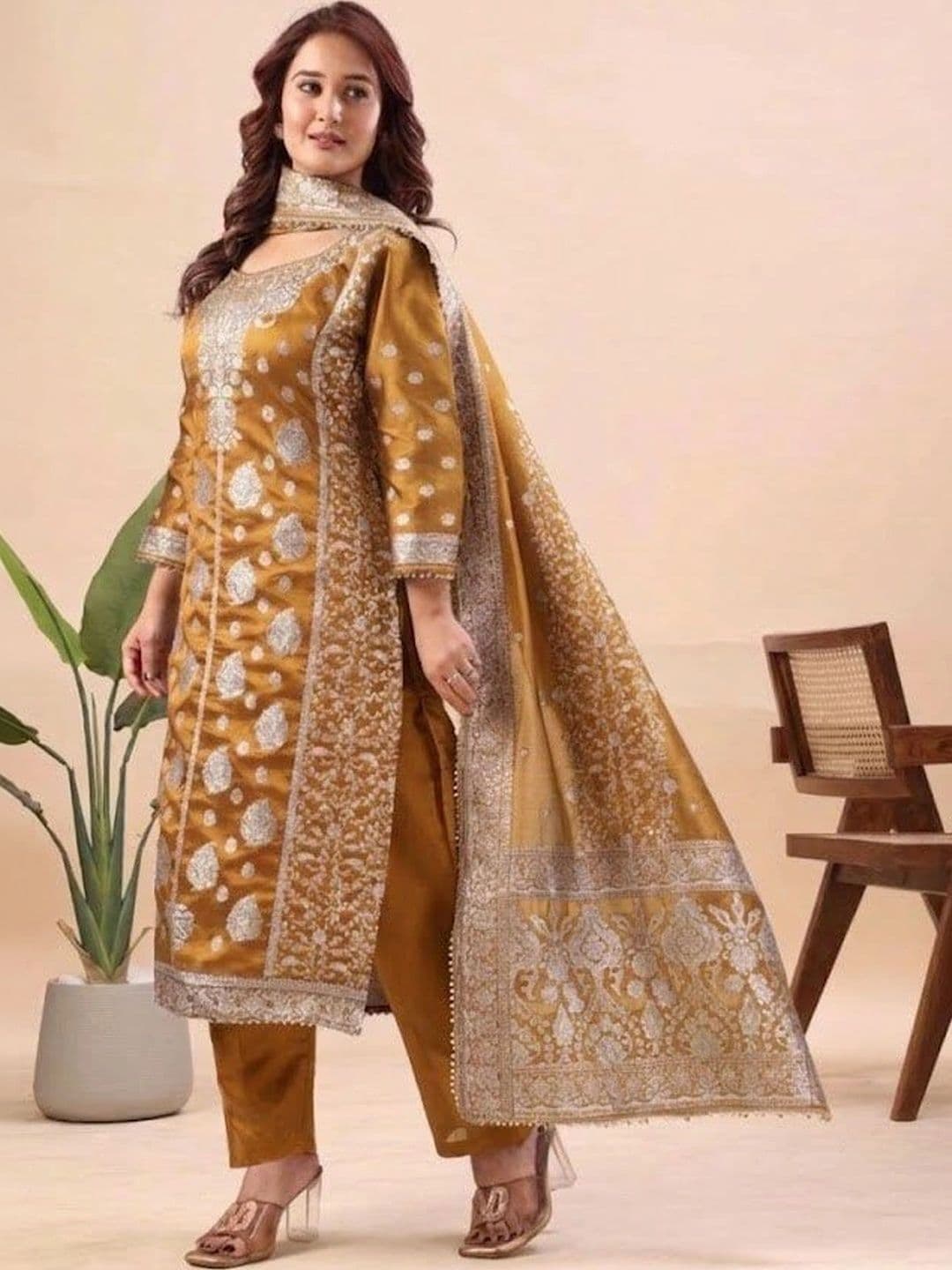 kantuba Art Silk Unstitched Dress Material - view 1