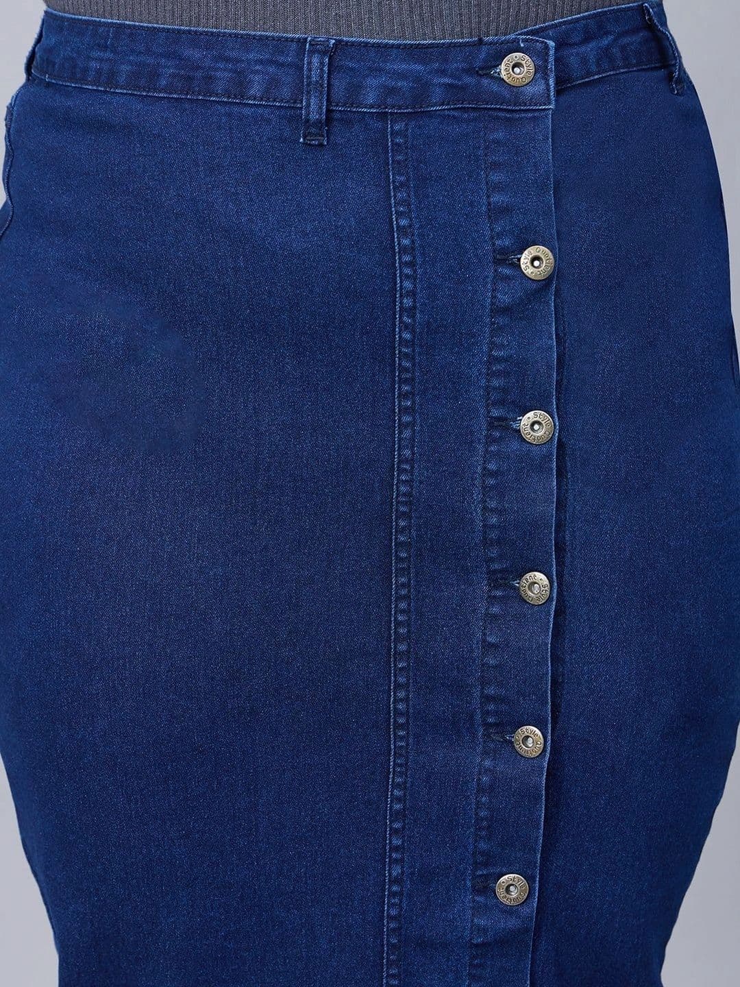 Style Quotient Plus Women Cotton Blend Midi Straight Skirt thumbnail 2
