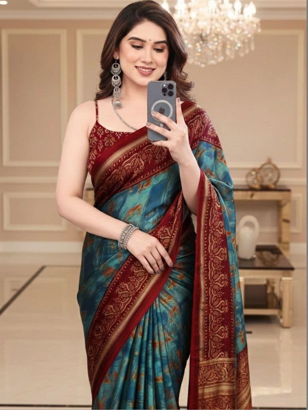 Owee Pure Chiffon Designer Saree thumbnail 3