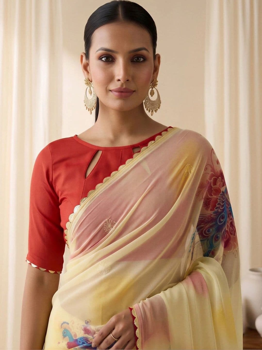 Saree mall Gotta Patti Poly Georgette Designer Sarees thumbnail 6