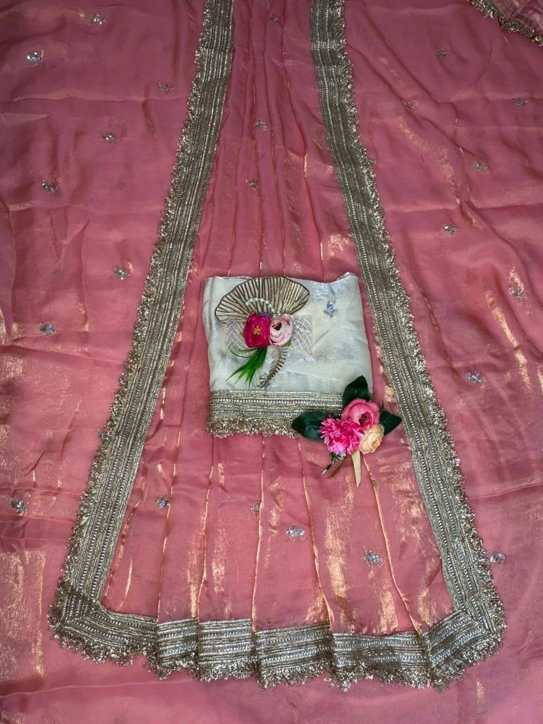 Sangria Embellished Embroidered Satin Saree thumbnail 4