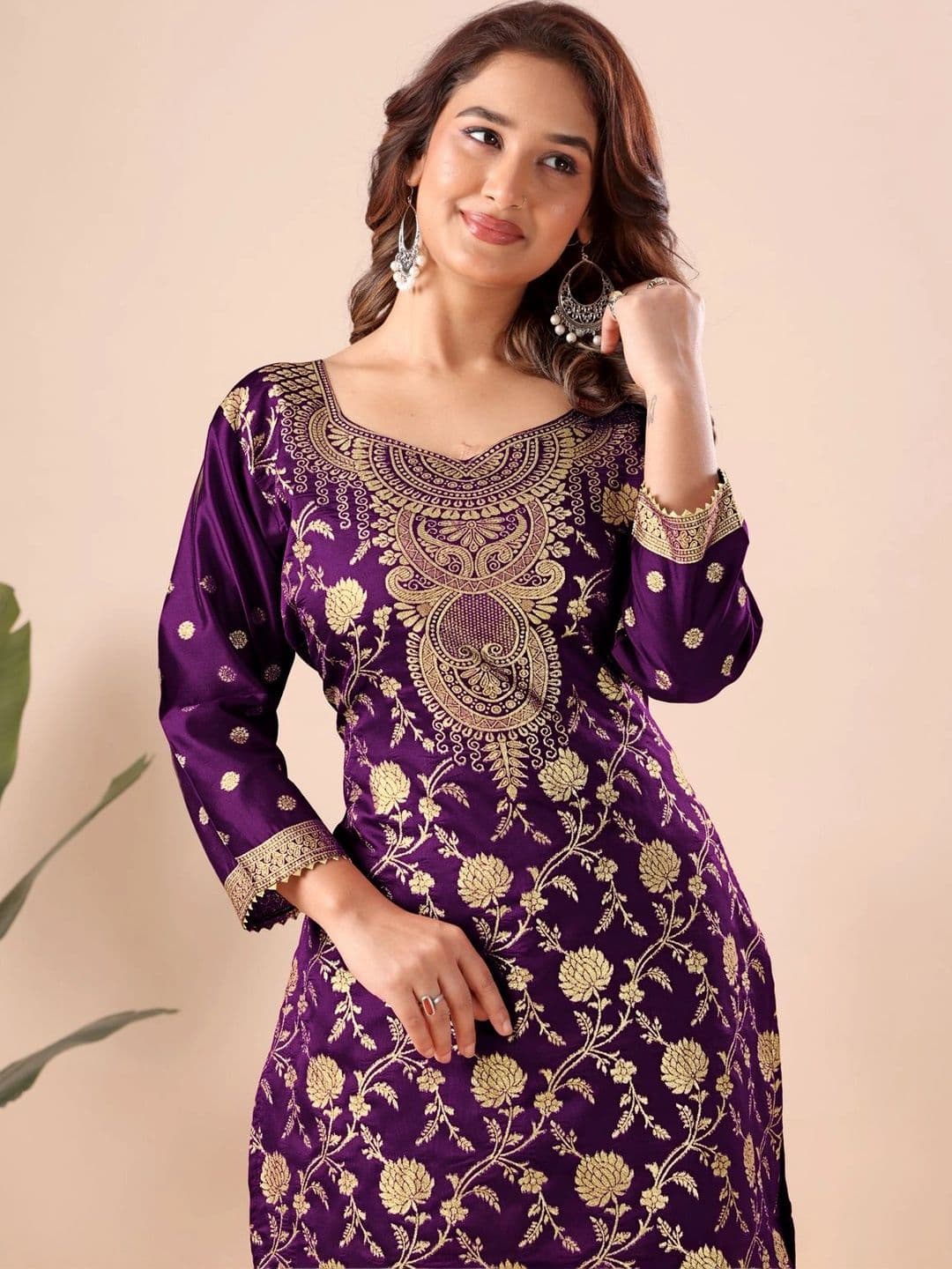 kantuba Art Silk Unstitched Dress Material thumbnail 3