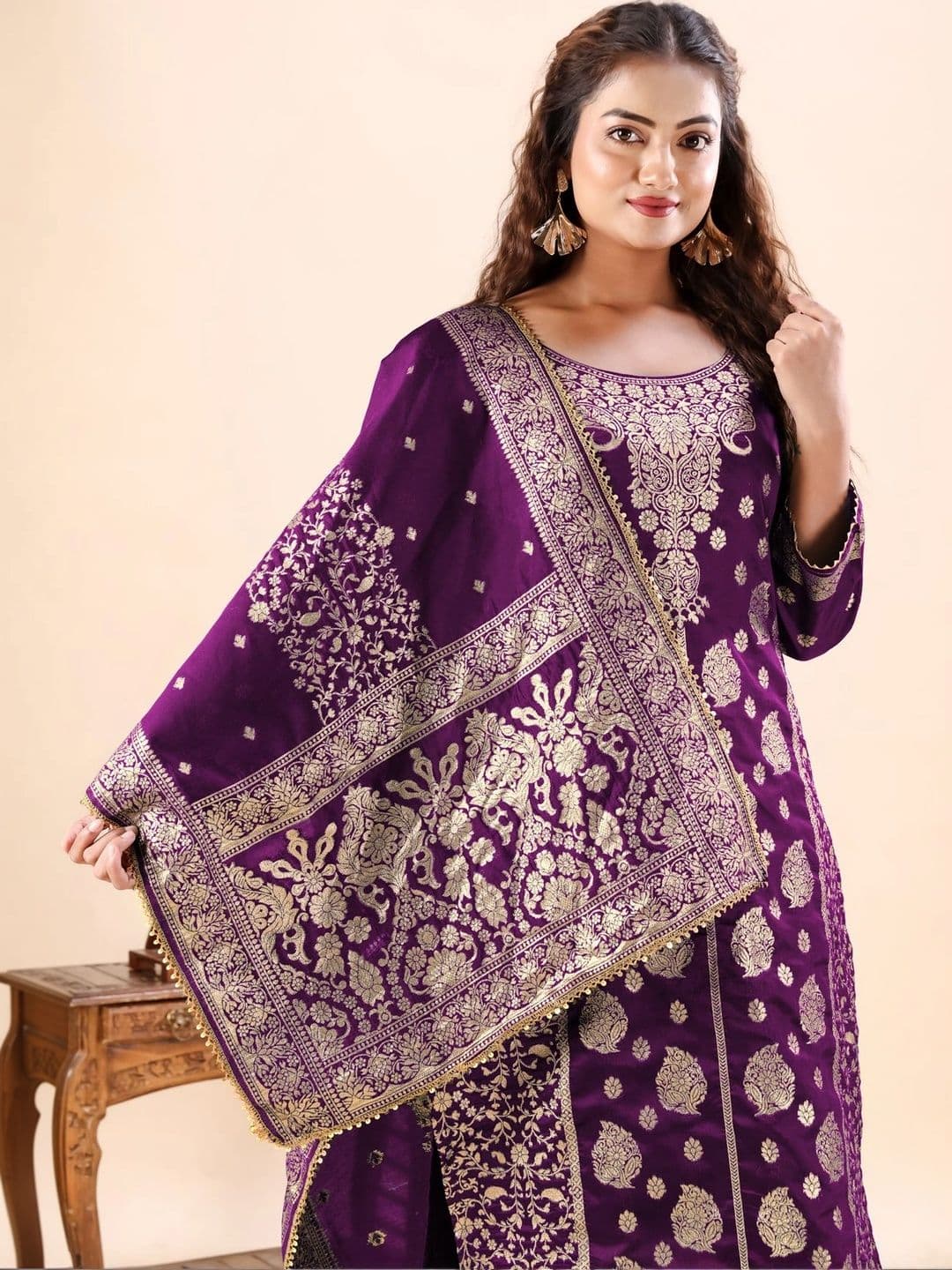 kantuba Art Silk Unstitched Dress Material thumbnail 6