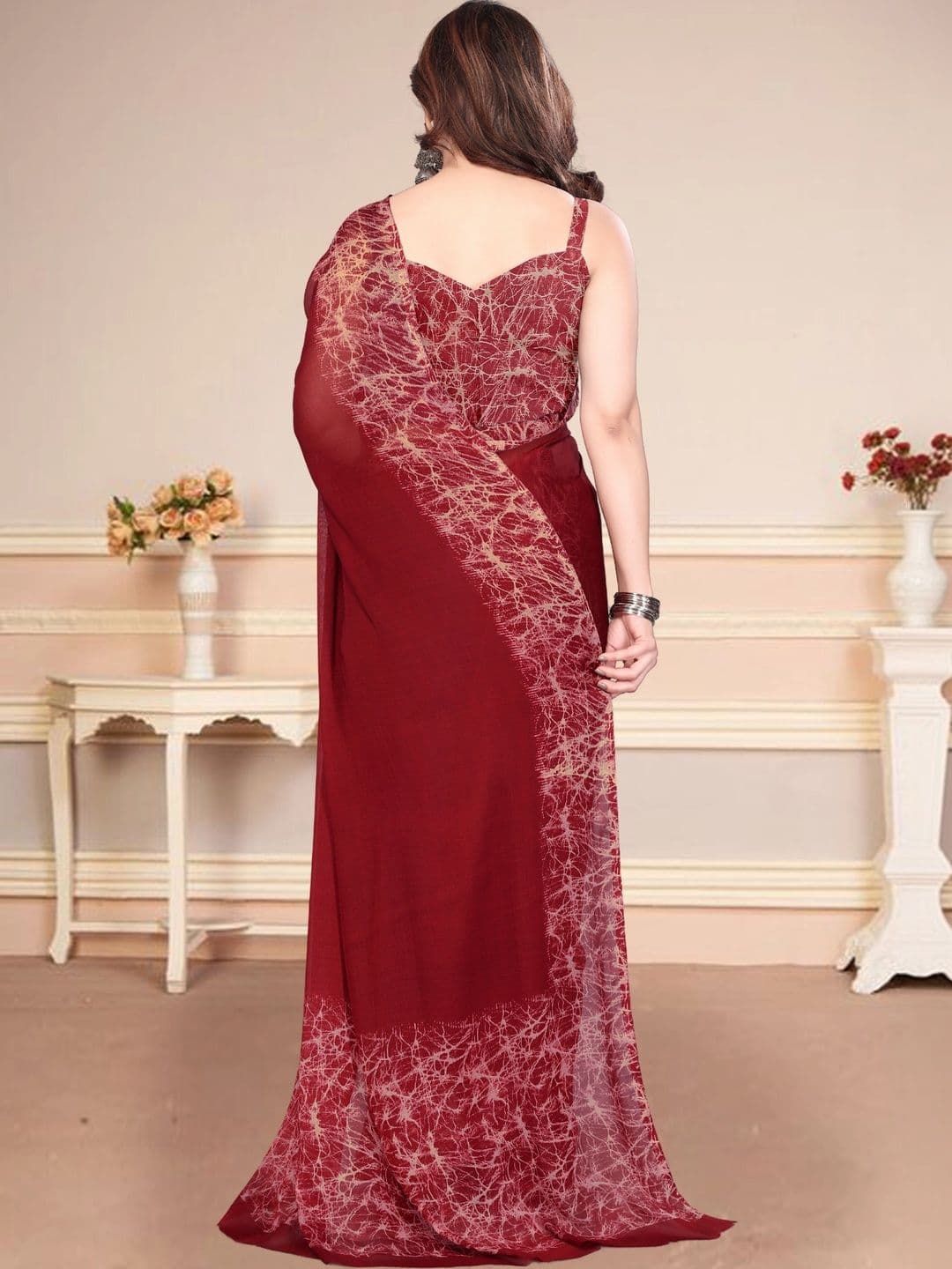 Owee Pure Chiffon Designer Saree thumbnail 3
