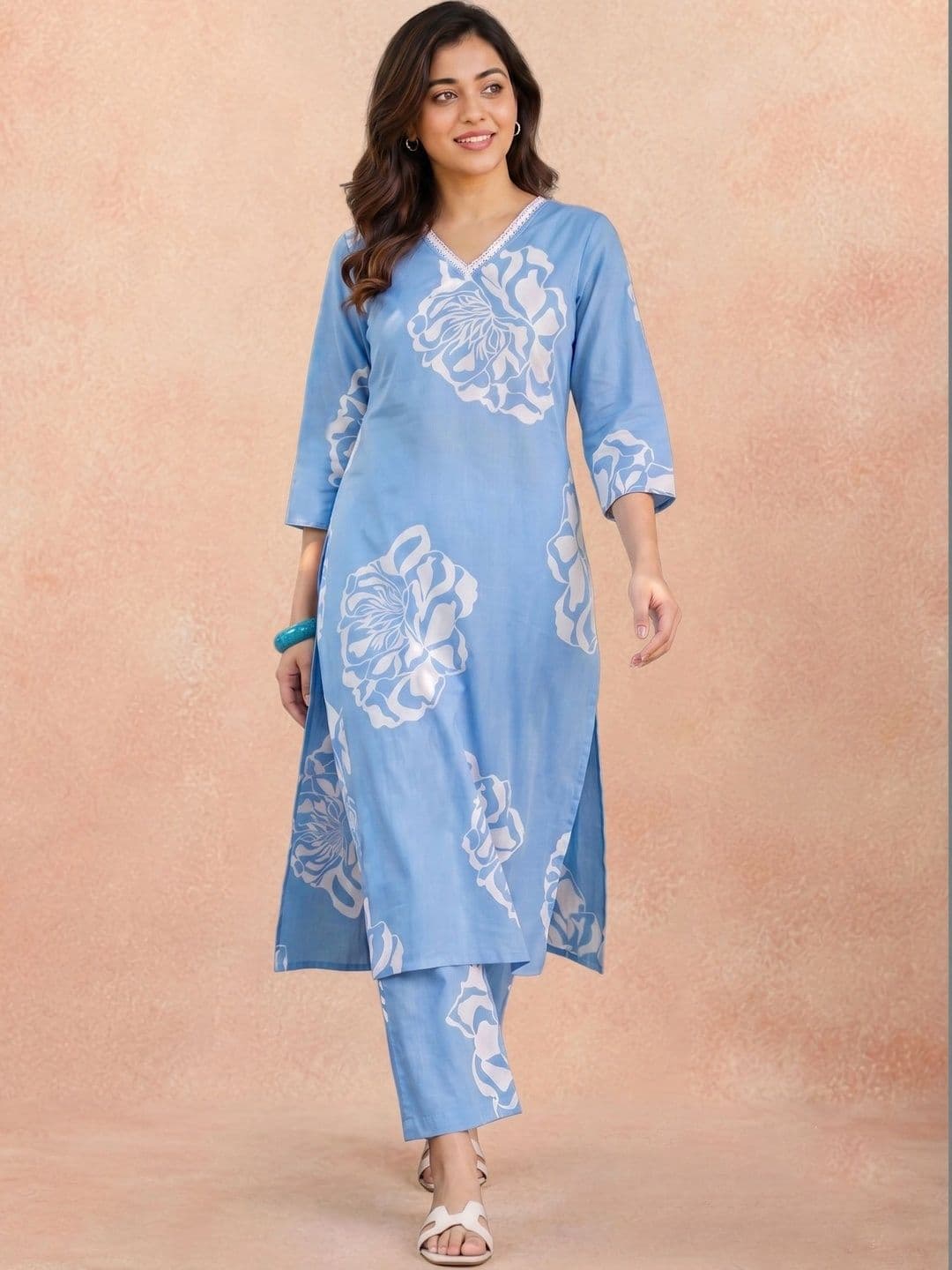 Winza Designer Floral Printed Tunic with Trousers - view 1