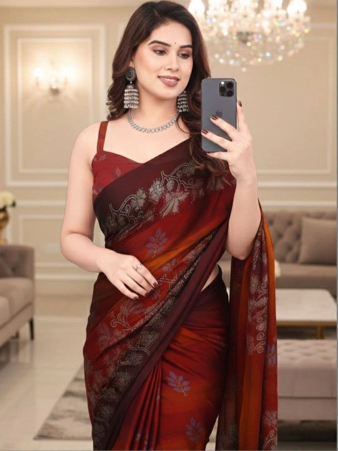 Owee Ombre Zari Pure Chiffon Designer Saree - view 1