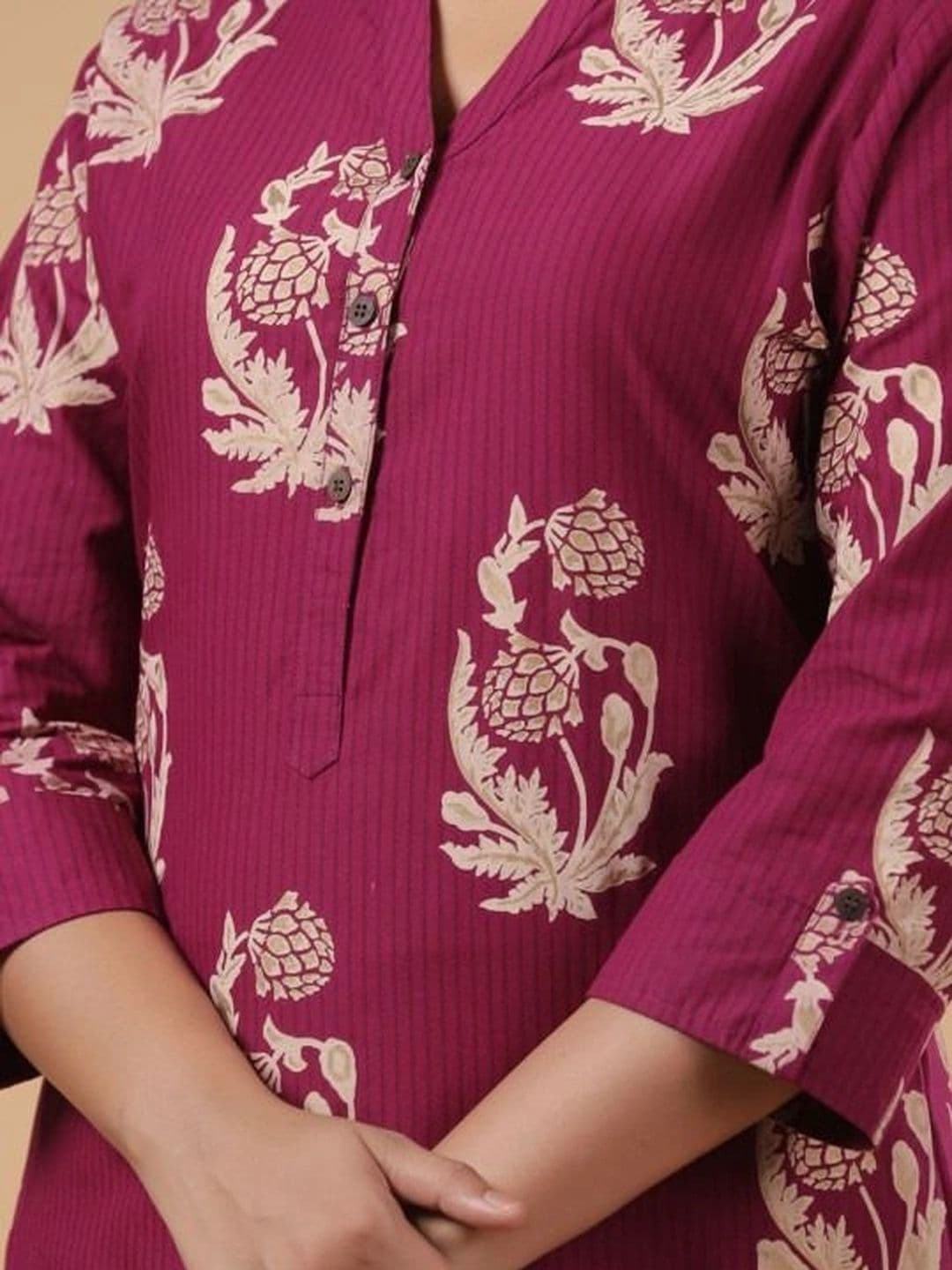 SAVI Women Ethnic Motifs Printed Regular Pure Cotton Kurta with Trousers thumbnail 3