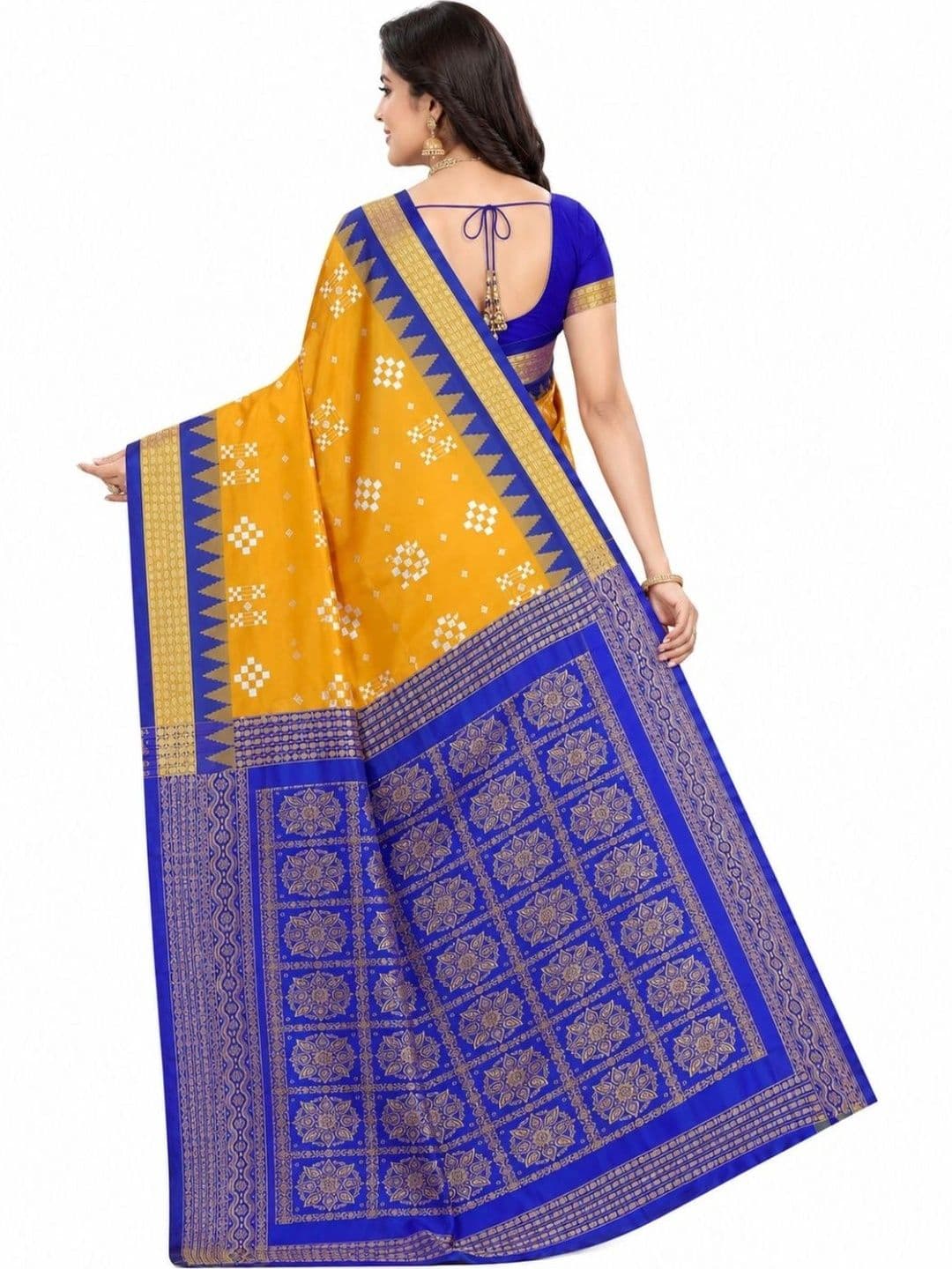 SHOPSILK Zari Art Silk Sambalpuri Saree thumbnail 6