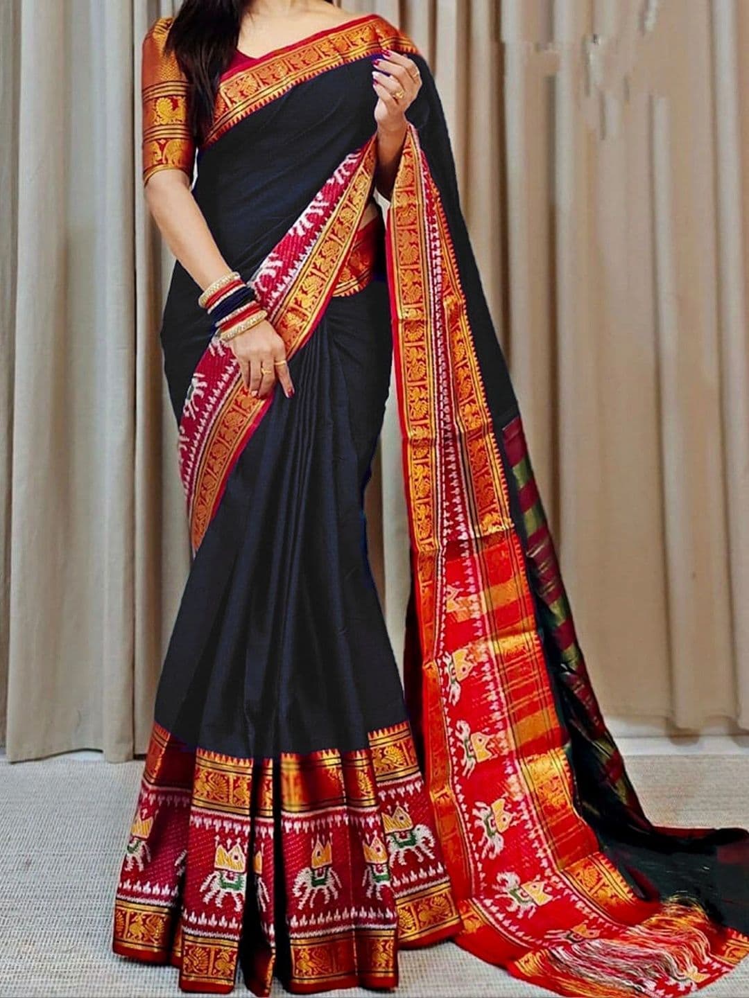 Owee Zari Silk Cotton Designer Narayan Peth Saree - view 1