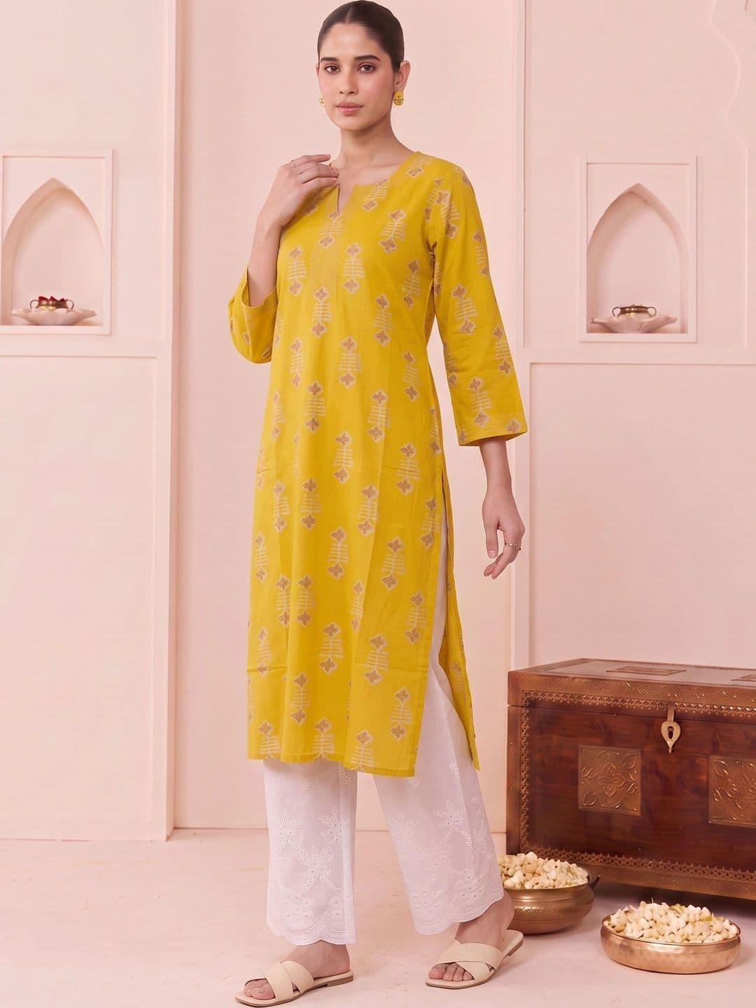 COTTON CULTURE Women Ethnic Motifs Printed Indie Prints Kurta thumbnail 3