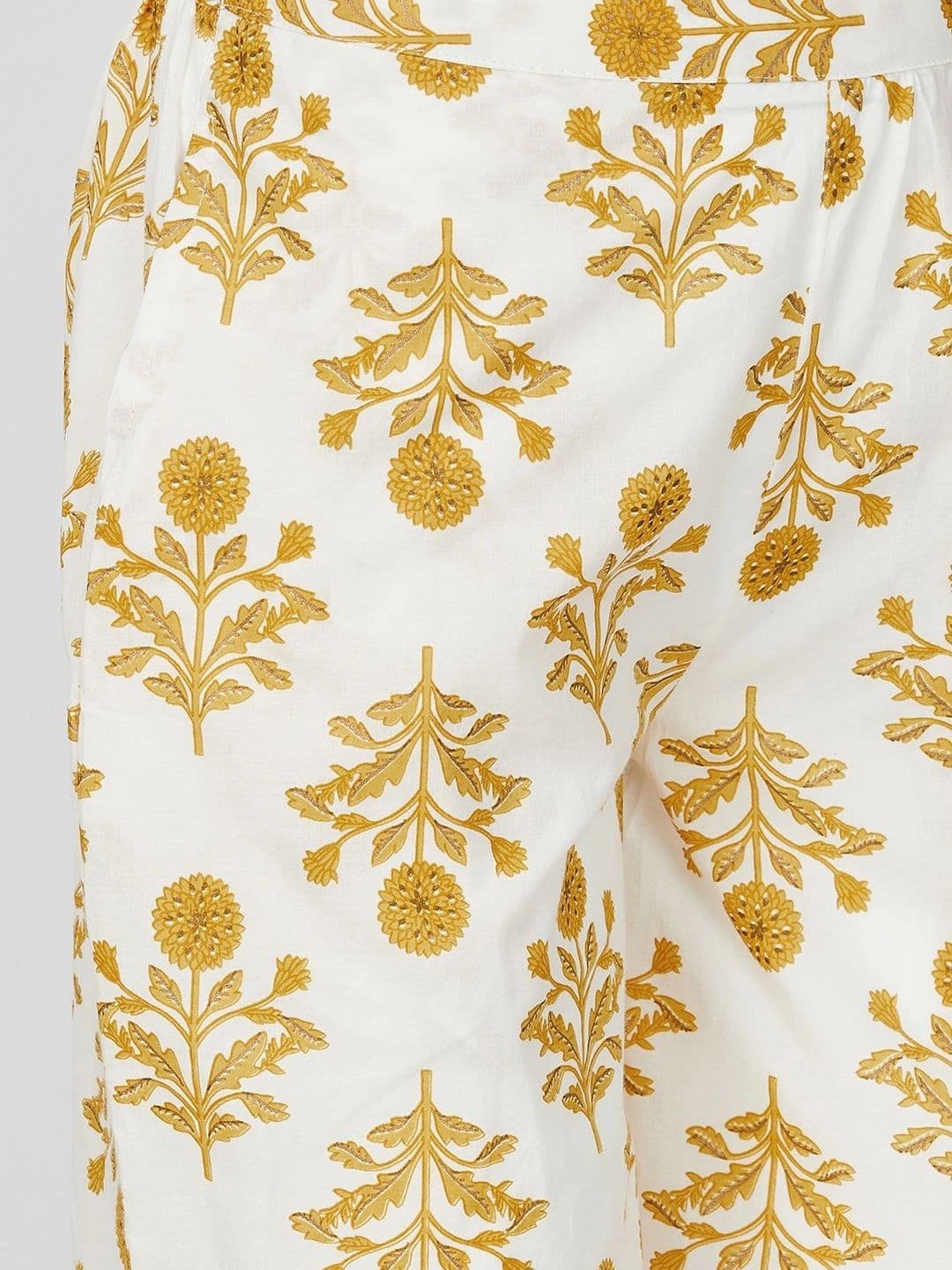 Melange by Lifestyle Women Ethnic Motifs Printed Regular Pure Cotton Kurti with Palazzos thumbnail 6