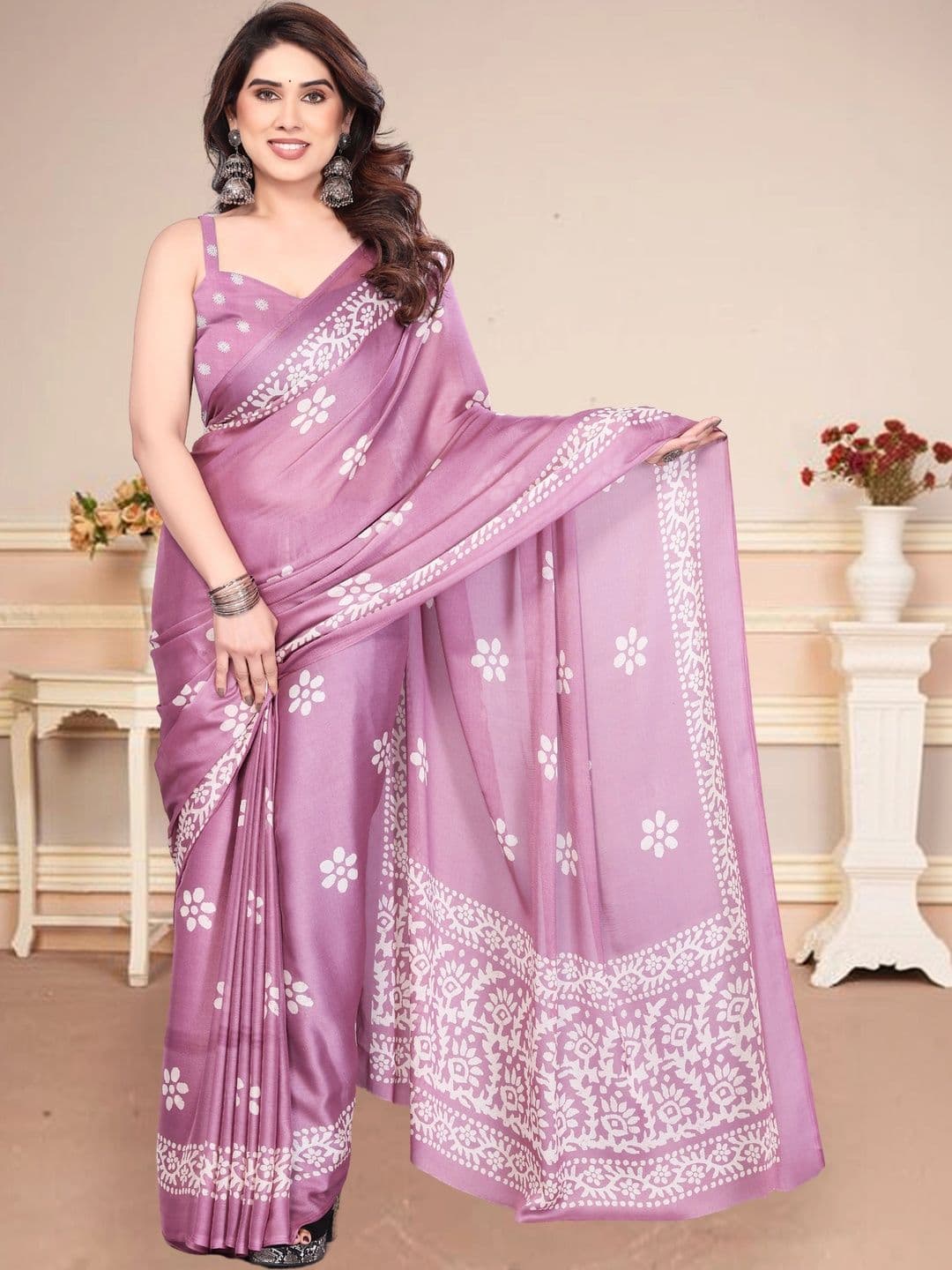 Owee Batik Pure Chiffon Designer Saree thumbnail 4