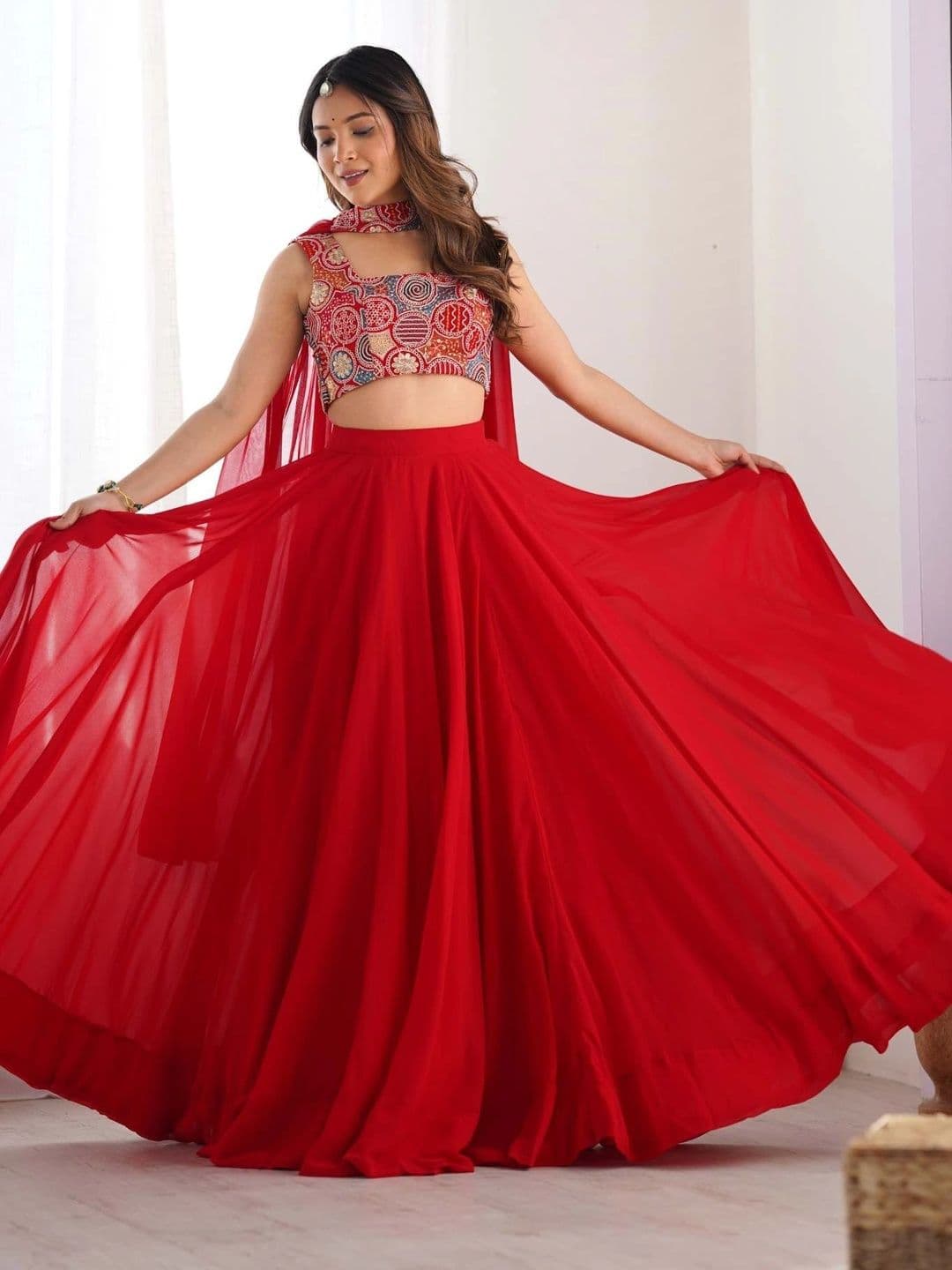 PALMIRA Printed Ready to Wear Lehenga & Blouse With Dupatta - view 1