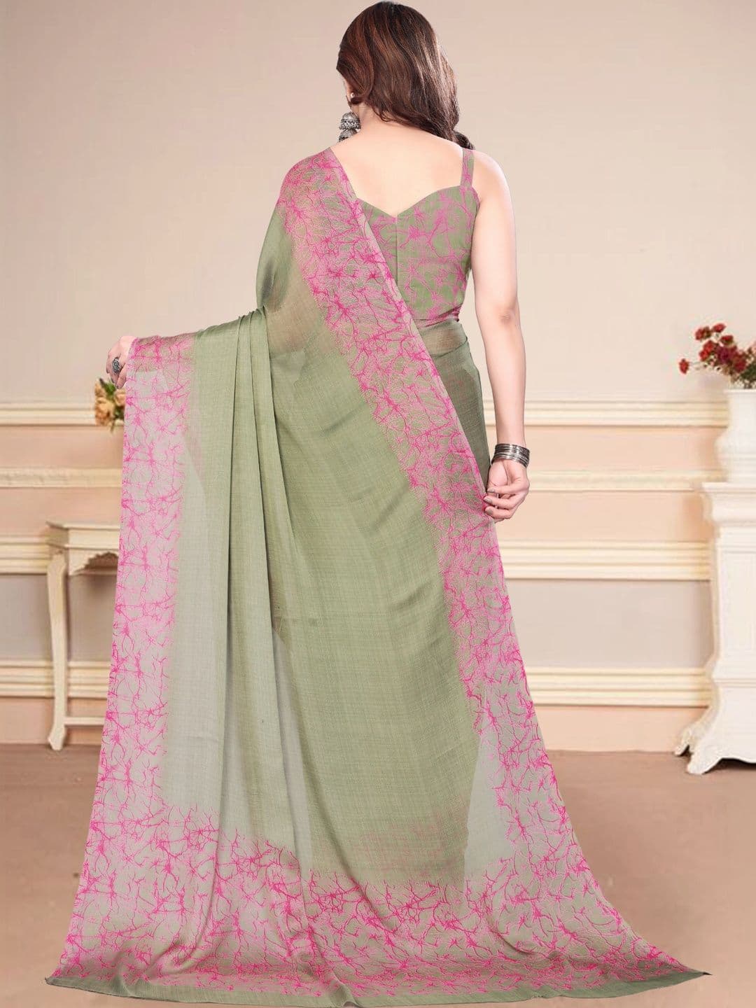 Owee Pure Chiffon Designer Saree thumbnail 4