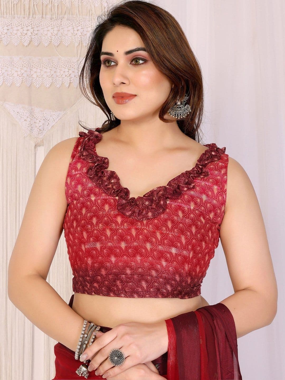 Owee Floral Pure Chiffon Designer Saree thumbnail 4